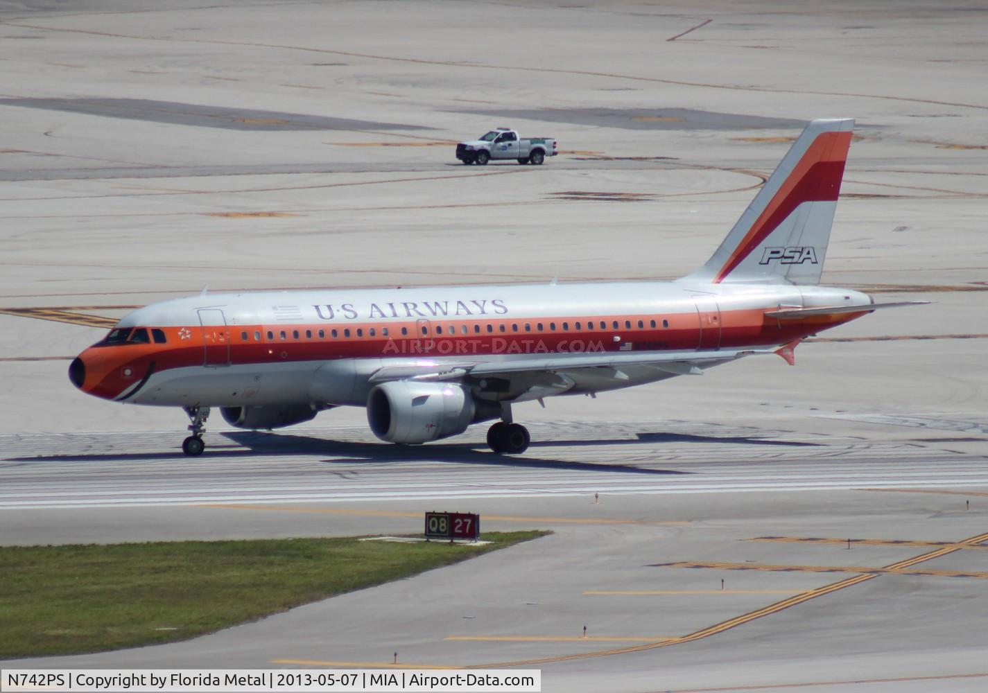 N742PS, 2000 Airbus A319-112 C/N 1275, USAirways PSA A319