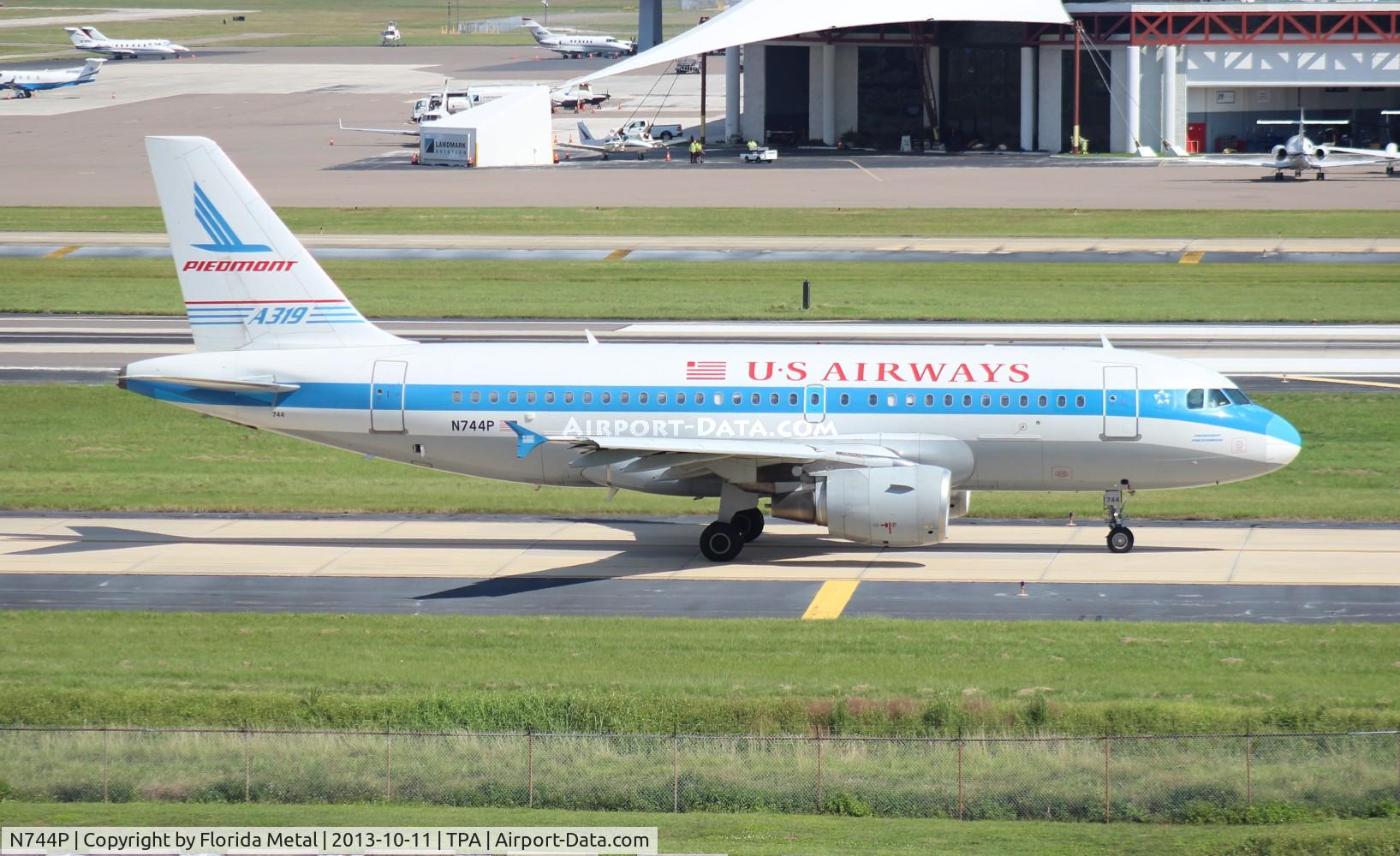 N744P, 2000 Airbus A319-112 C/N 1287, US Airways A319 Piedmont Tribute