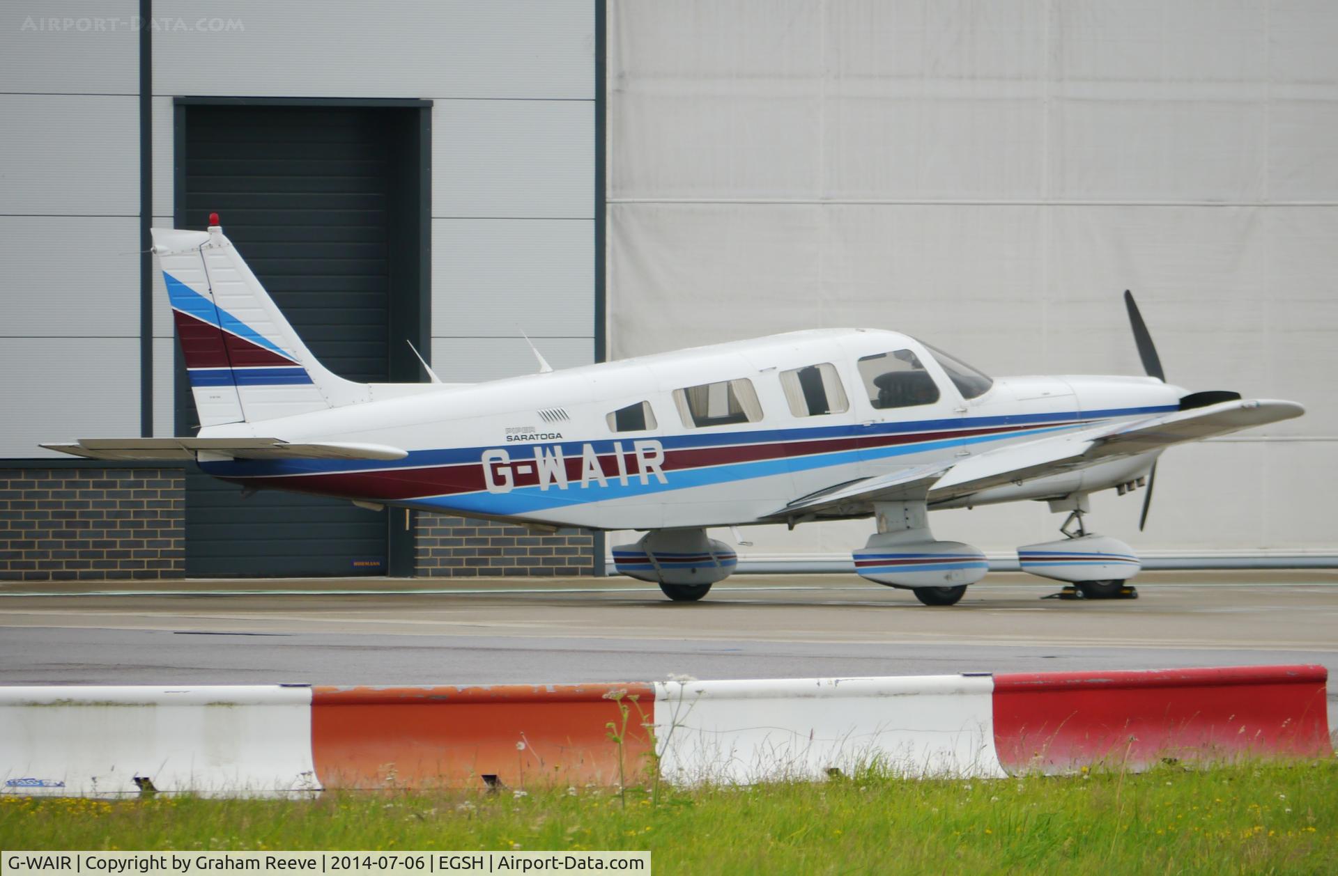 G-WAIR, 1985 Piper PA-32-301 Saratoga C/N 32-8506010, Parked at Norwich.