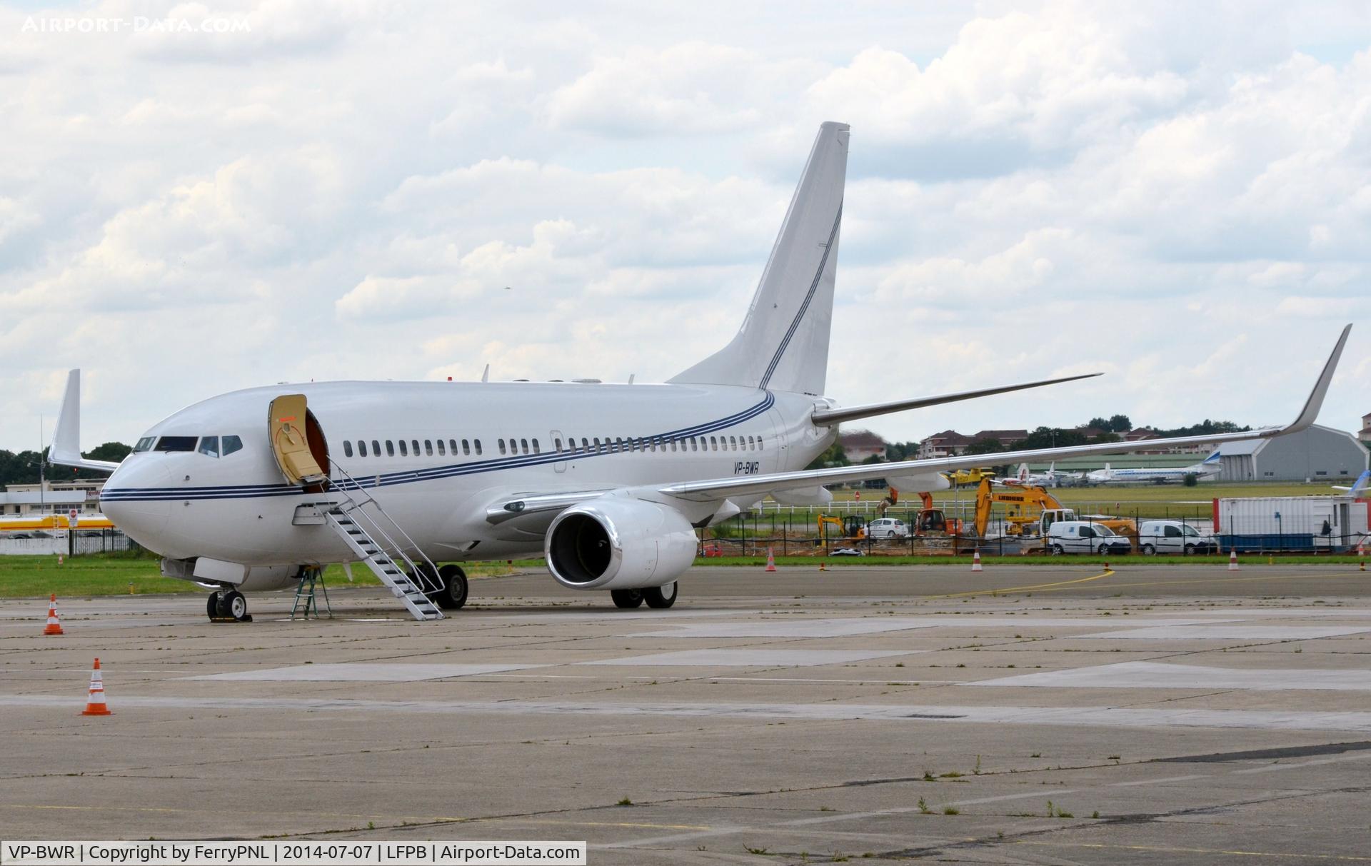 VP-BWR, 1999 Boeing 737-79T BBJ C/N 29317, BBJ parked at LBG