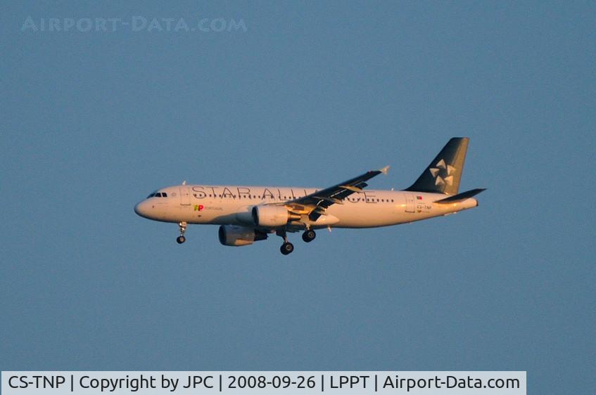 CS-TNP, 2004 Airbus A320-214 C/N 2178, Originally from Air Malta, 9H-AER. At Sunset