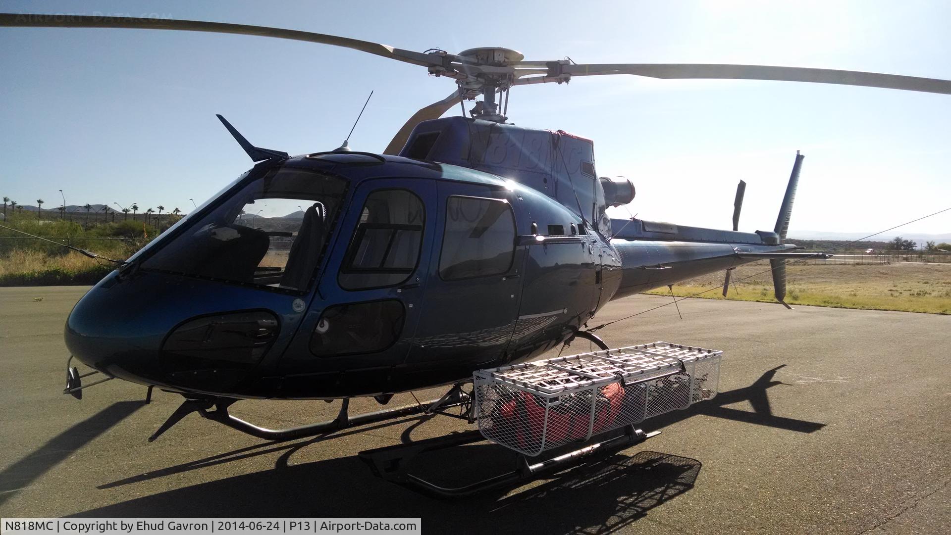 N818MC, Eurocopter AS-350B-3 Ecureuil Ecureuil C/N 4755, Lots of gear attached.