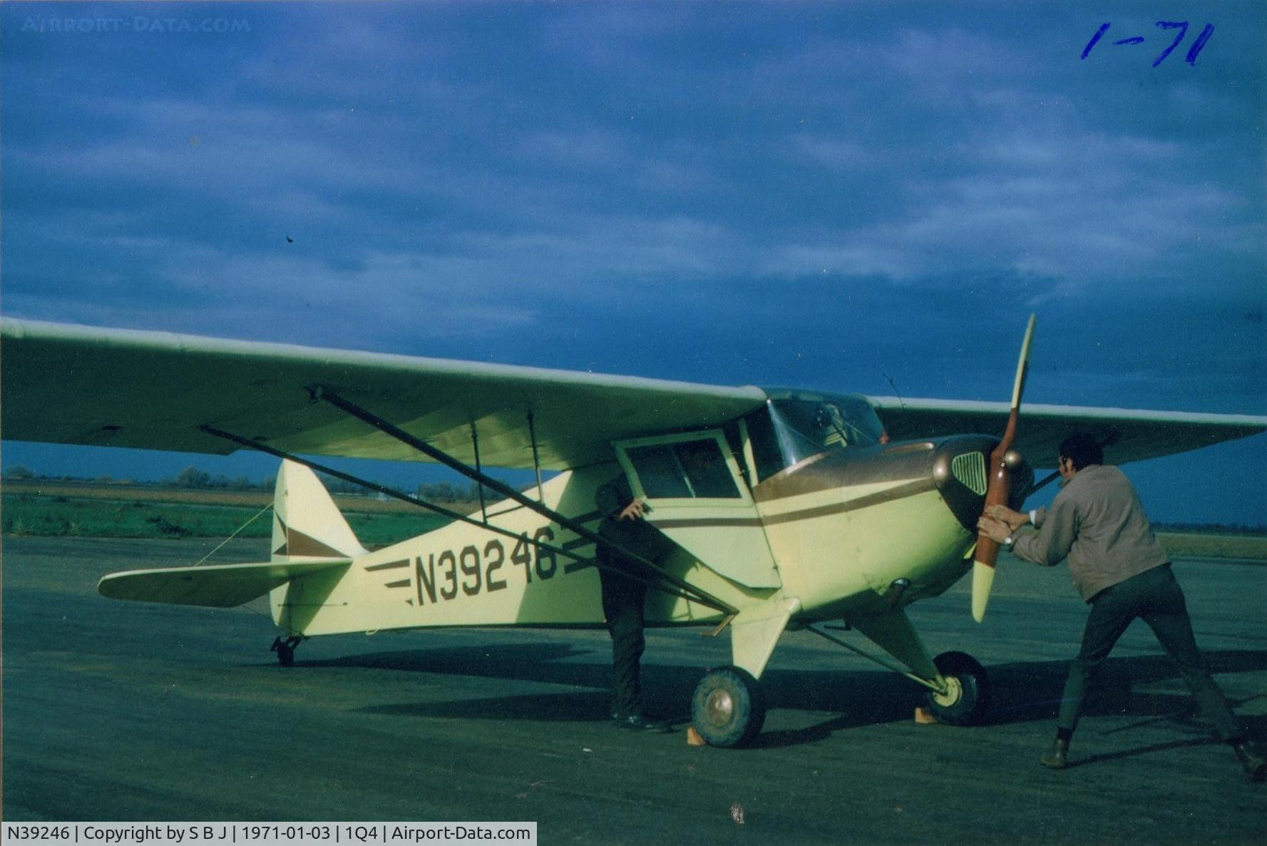 N39246, 1945 Taylorcraft BC12-D C/N 6500, Early lesson from my dad on how to prop a plane. Good advice as I am still here after a few thousand starts since with no (well almost no) problems.