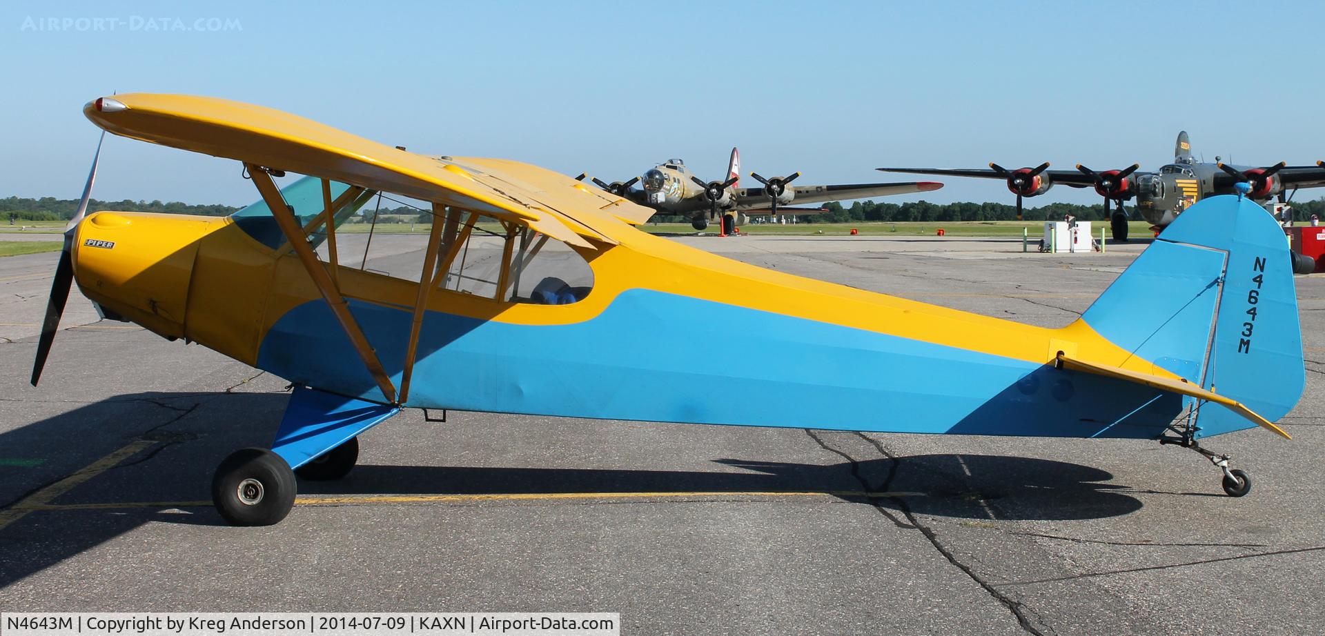 N4643M, 1947 Piper PA-11 Cub Special C/N 11-151, Piper PA-11 Cub Special on the line.