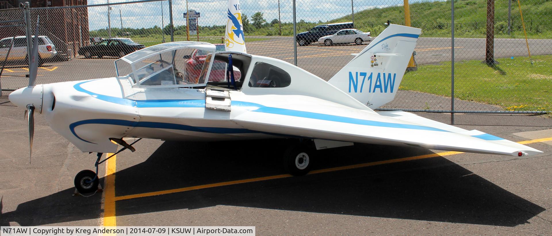 N71AW, 2010 Dyke JD-2 Delta C/N 1123, Dyke JD-2 Delta on display in Superior, WI.