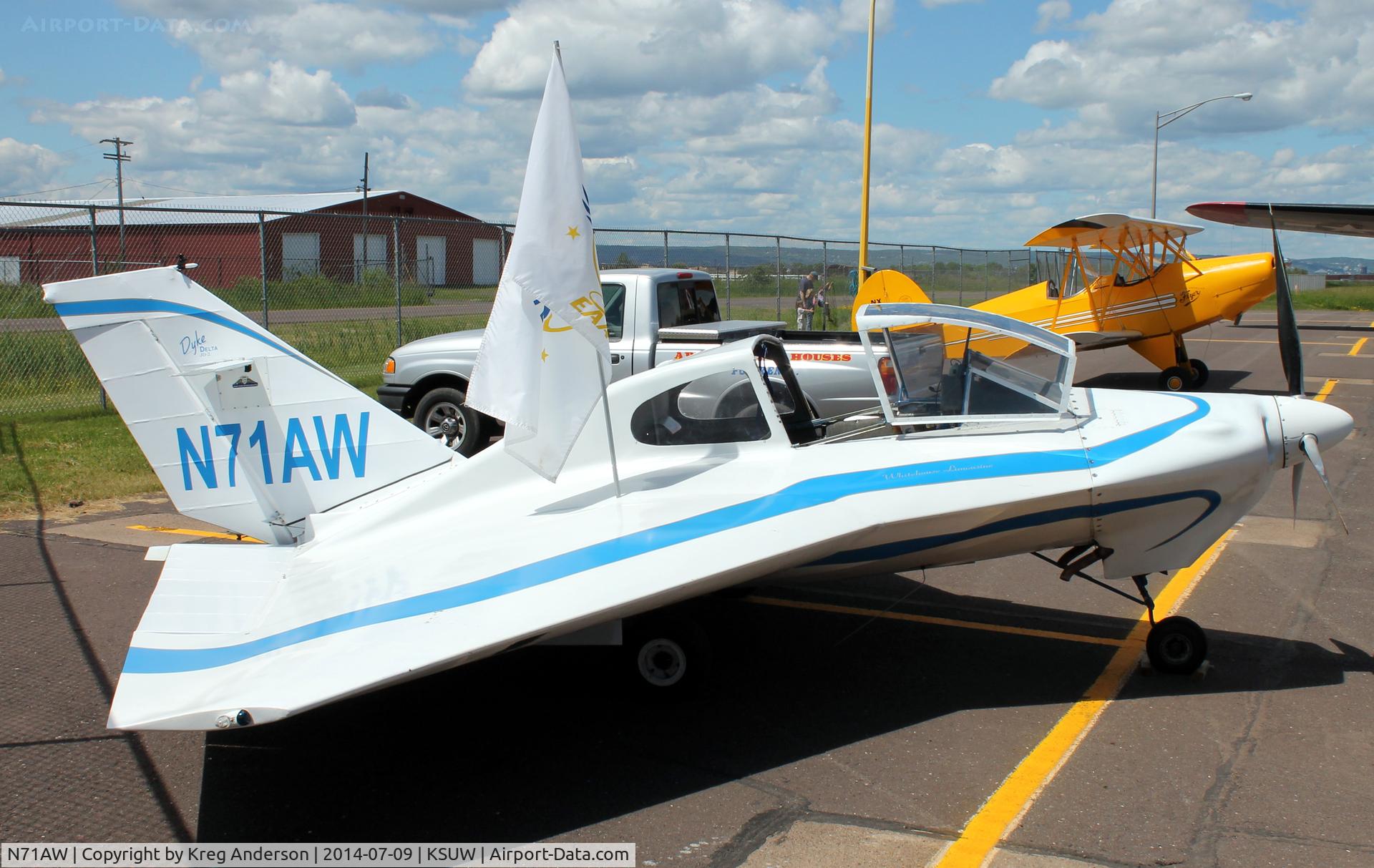 N71AW, 2010 Dyke JD-2 Delta C/N 1123, Dyke JD-2 Delta on the ramp in Superior, WI.