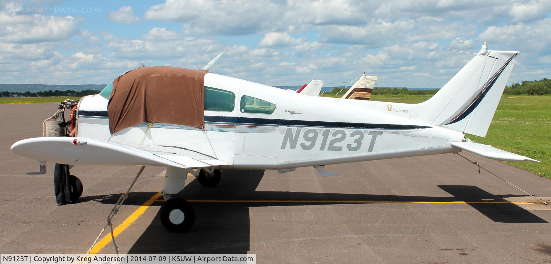 N9123T, 1968 Beech B23 Musketeer C/N M-1147, Beech B23 Musketeer on the ramp in Superior, WI.