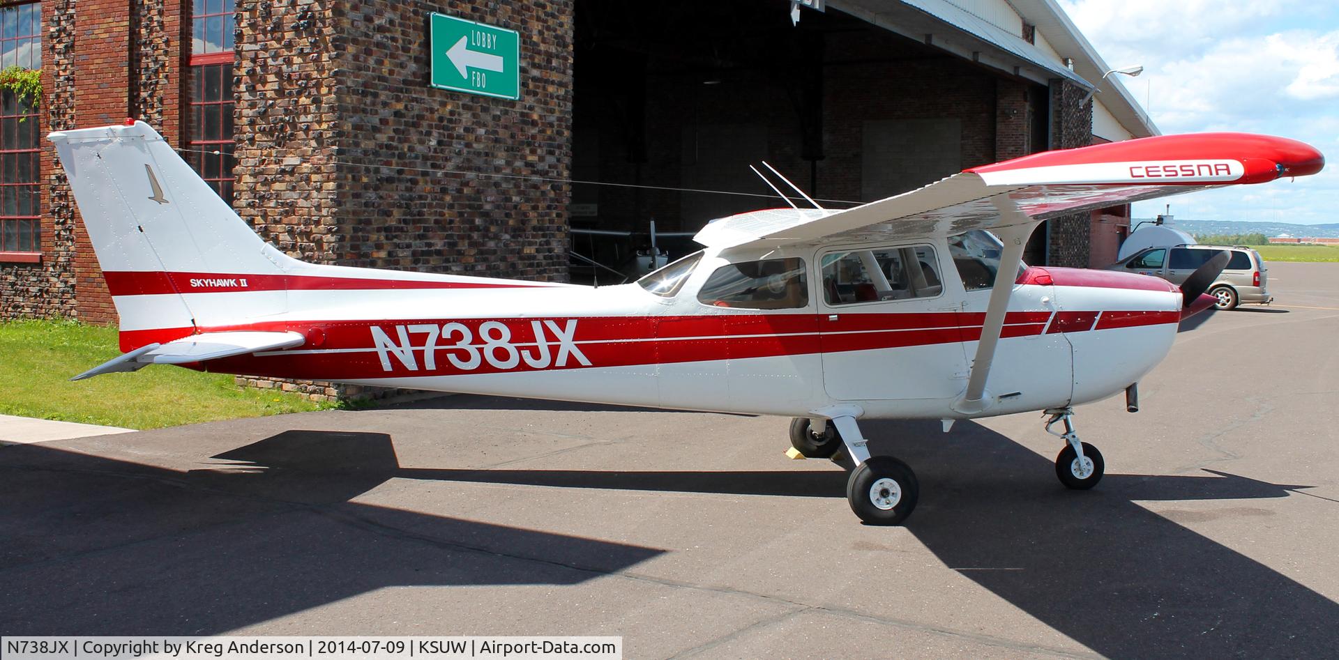 N738JX, 1977 Cessna 172N C/N 17270024, Cessna 172N Skyhawk on the ramp in Superior, WI.