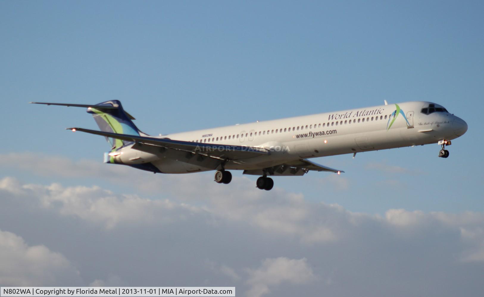 N802WA, 1990 McDonnell Douglas MD-83 (DC-9-83) C/N 53052, World Atlantic MD-83
