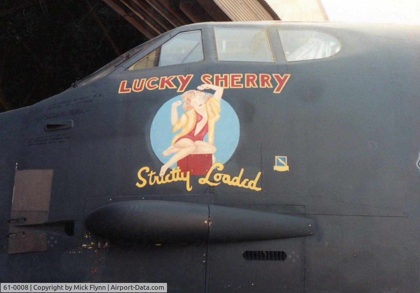 61-0008, 1961 Boeing B-52H Stratofortress C/N 464435, Nose art I painted on this B-52 for the 325th BS