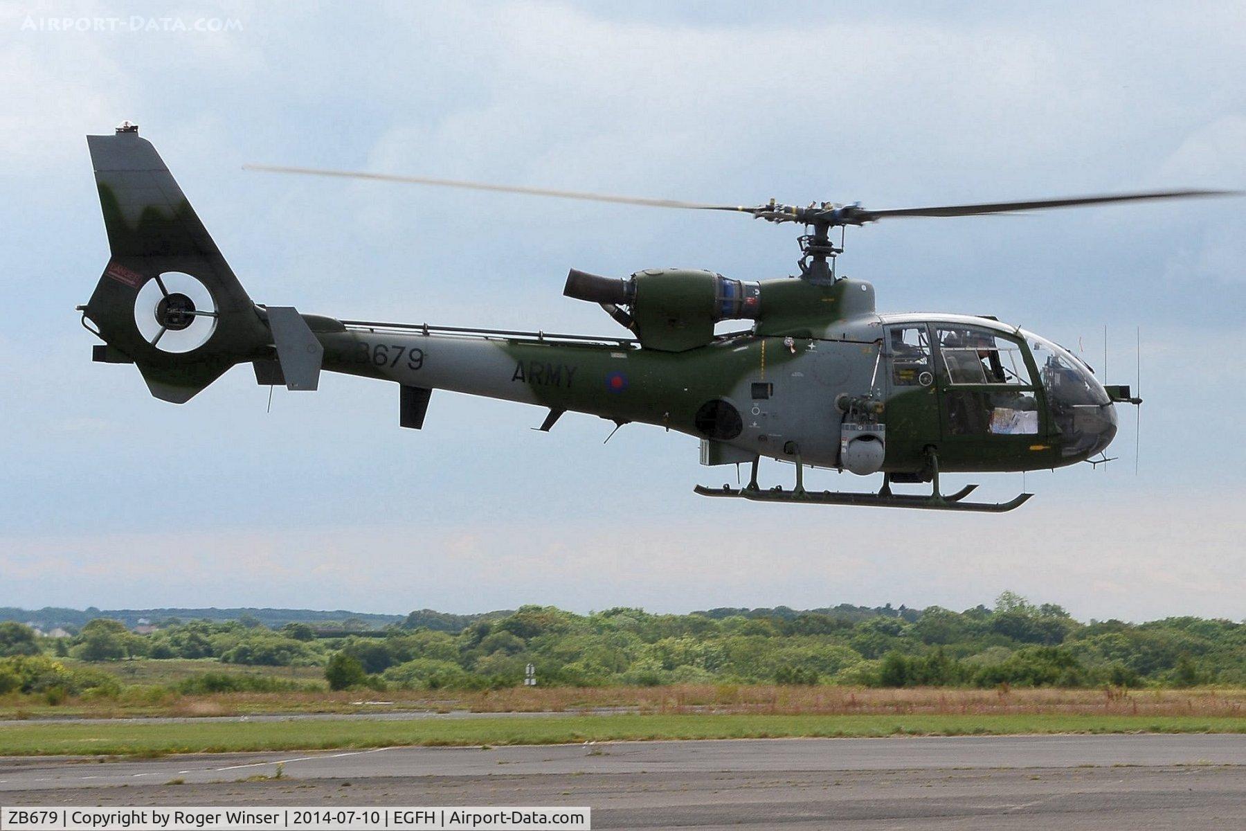 ZB679, 1984 Westland SA-341B Gazelle AH1 C/N 1982, Visiting Army Air Corps helicopter. Unit not known.