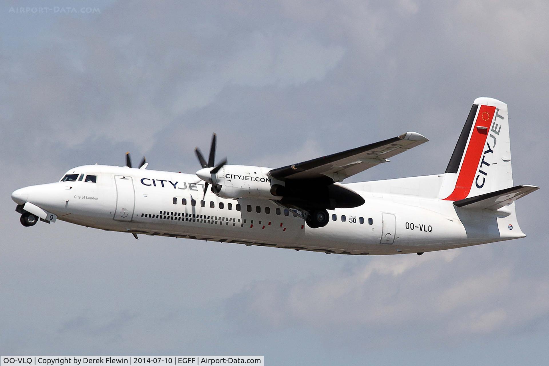 OO-VLQ, 1989 Fokker 50 C/N 20159, Fokker 50, call sign, City Ireland 34A, en-route Glasgow.