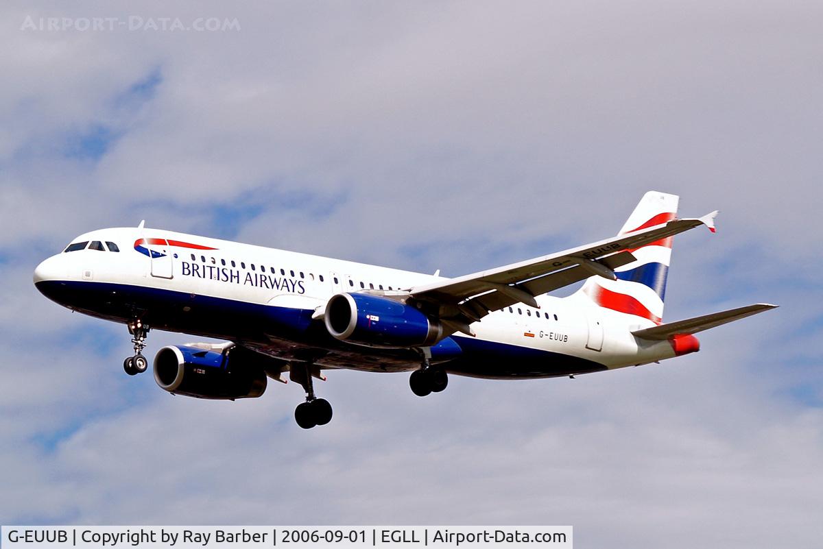 G-EUUB, 2002 Airbus A320-232 C/N 1689, Airbus A320-232 [1689] (British Airways) Heathrow~G 01/09/2006. On finals 27L