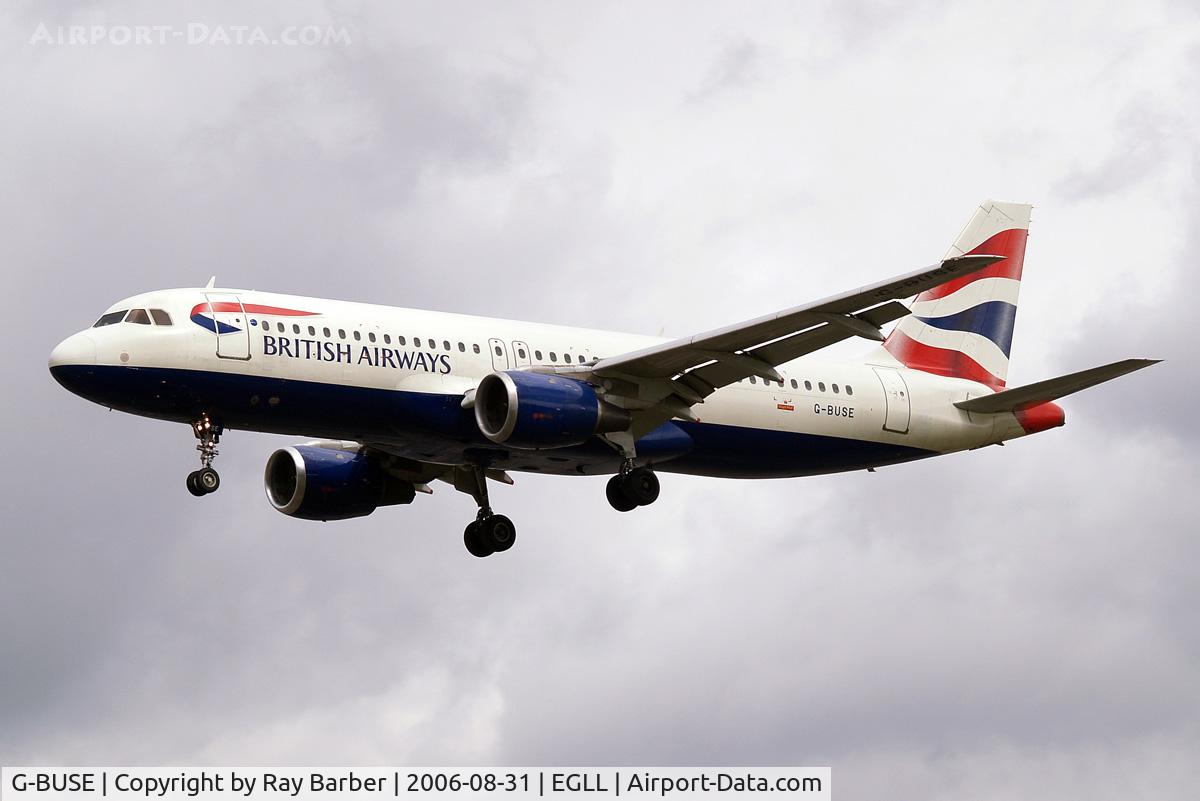 G-BUSE, 1988 Airbus A320-111 C/N 017, Airbus A320-111 [0017] (British Airways) Heathrow~G 31/08/2006. On finals 27L.