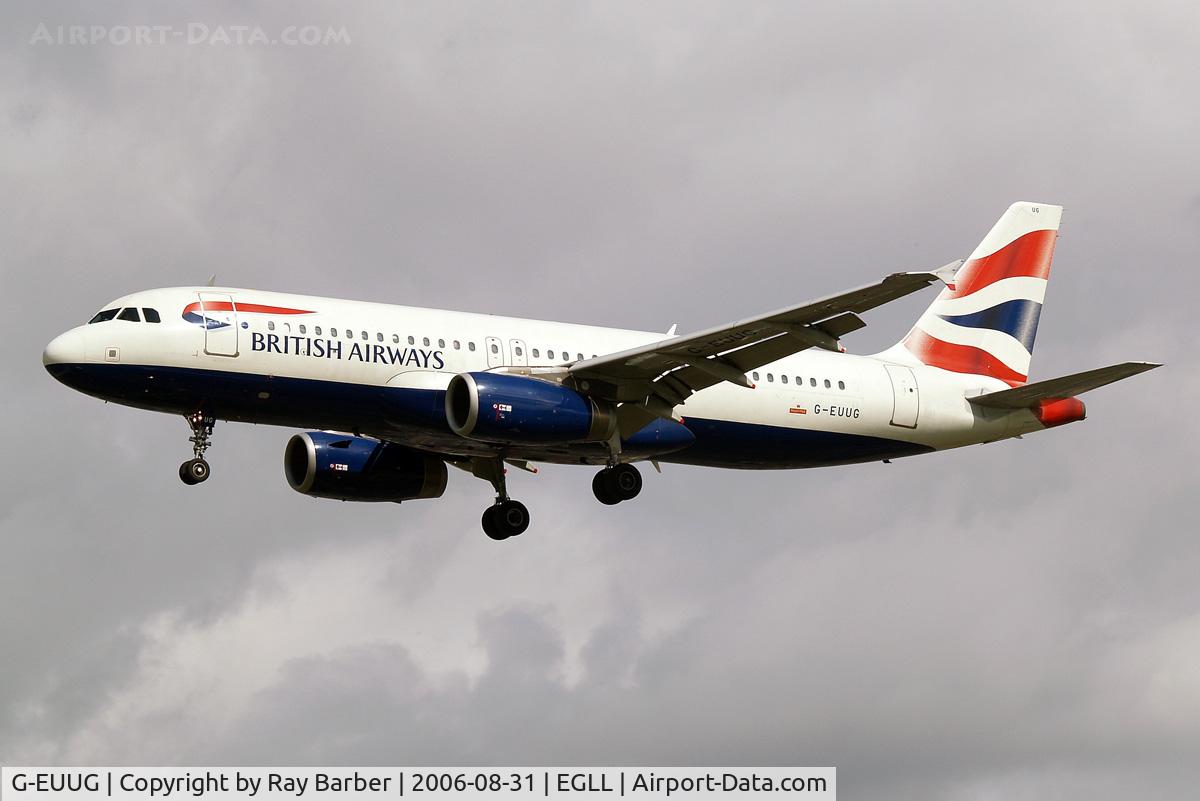 G-EUUG, 2002 Airbus A320-232 C/N 1829, Airbus A320-232 [1829] (British Airways) Heathrow~G 31/08/2006. On finals 27L.