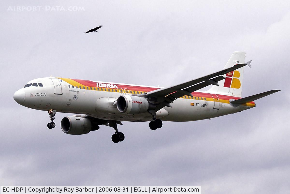 EC-HDP, 1999 Airbus A320-214 C/N 1101, Airbus A320-214 [1101] (Iberia) Heathrow~G 31/08/2006 On finals 27L.
