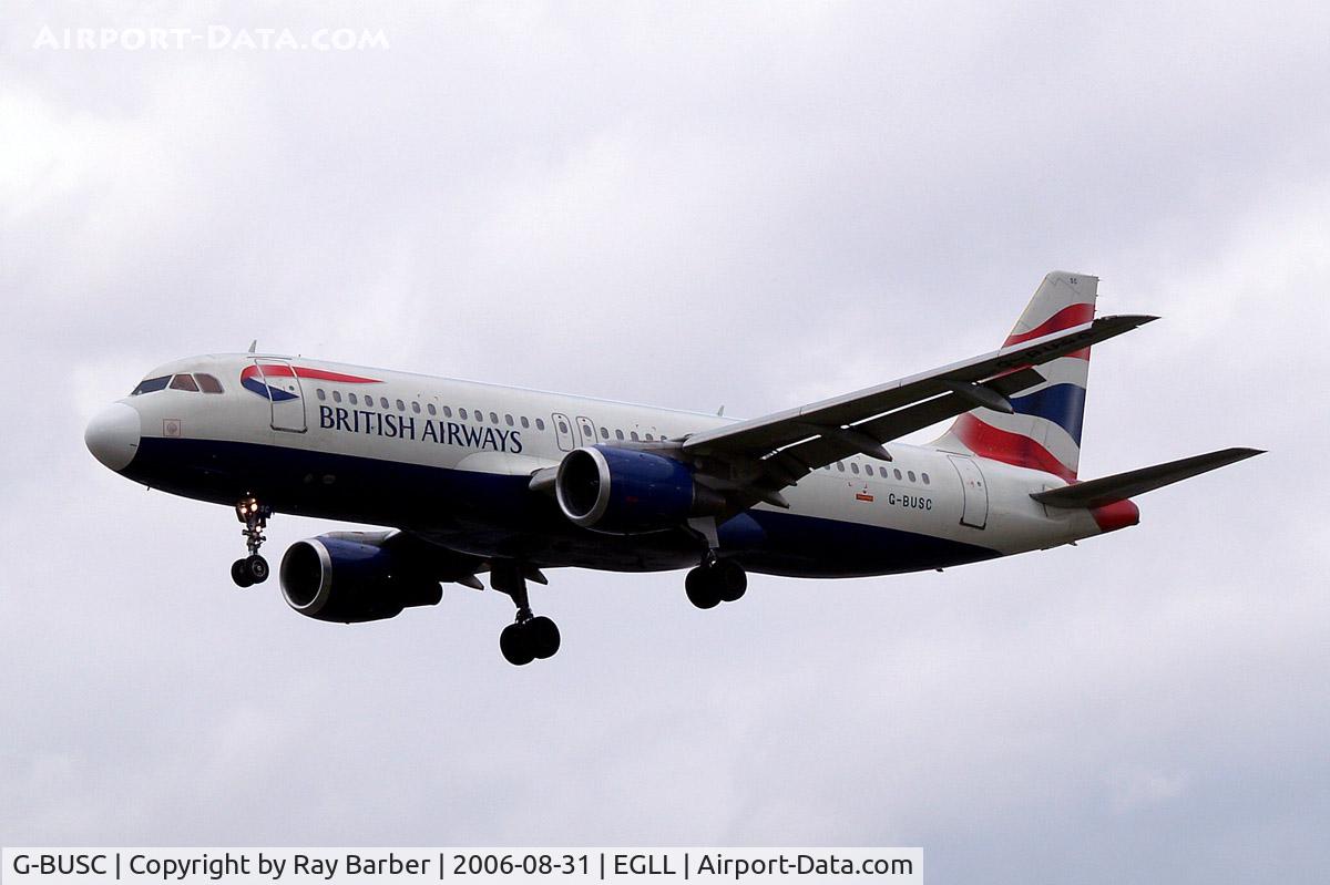 G-BUSC, 1987 Airbus A320-111 C/N 008, Airbus A320-111 [0008] (British Airways) Heathrow~G 31/08/2006. On finals 27L.