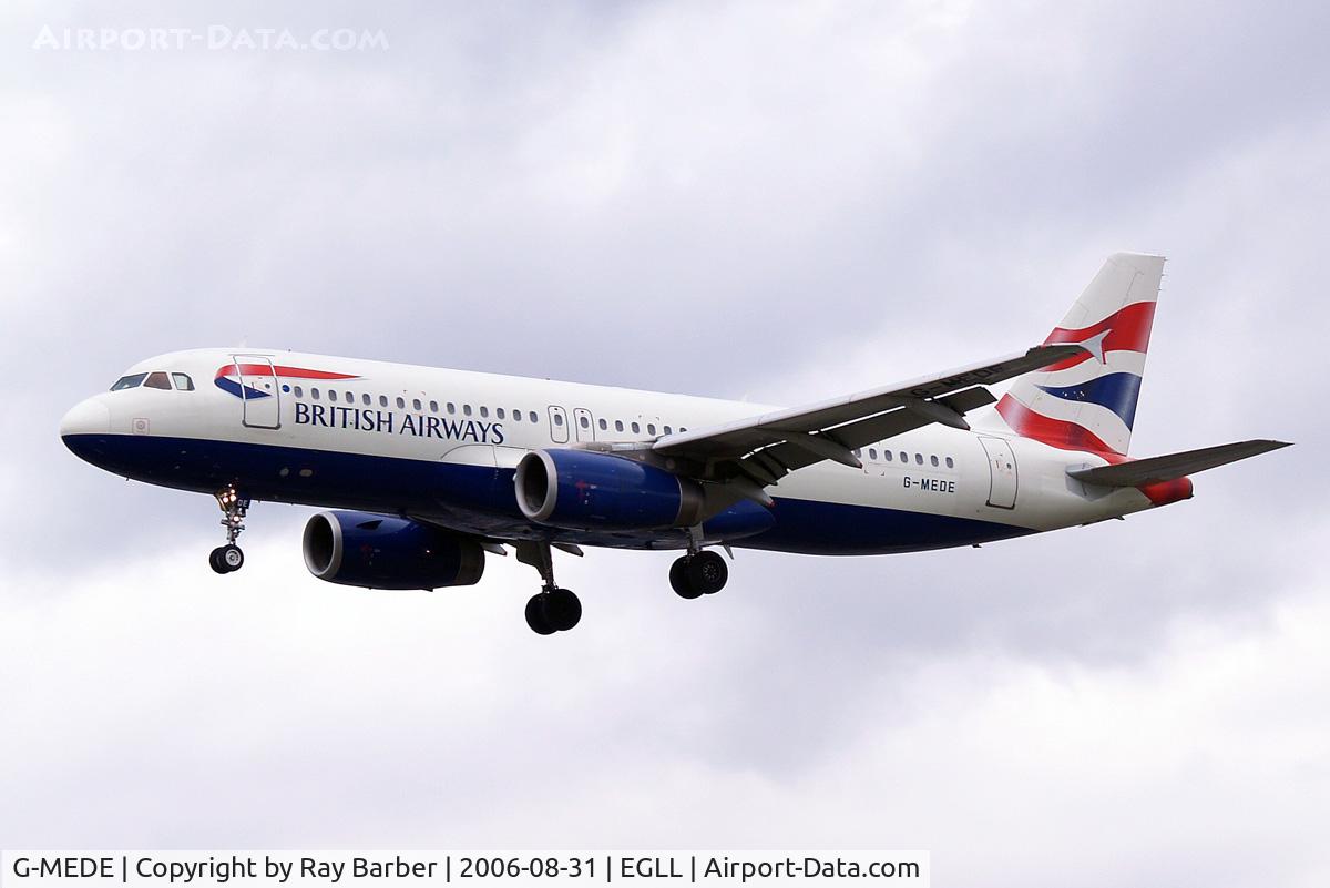 G-MEDE, 2000 Airbus A320-232 C/N 1194, Airbus A320-232 [1194] (British Mediterranean Airways) Heathrow~G 31/08/2006. On finals 27L.