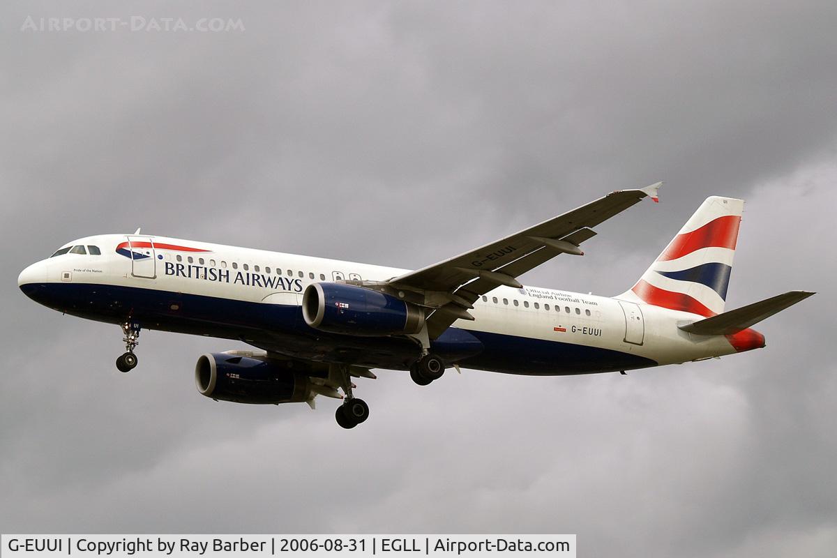 G-EUUI, 2002 Airbus A320-232 C/N 1871, Airbus A320-232 [1871] (British Airways) Heathrow~G 31/08/2006. On finals 27L.
