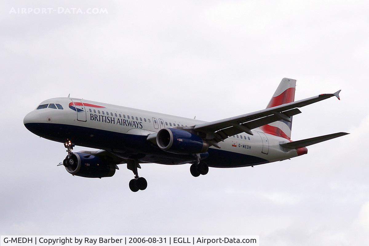 G-MEDH, 2003 Airbus A320-232 C/N 1922, Airbus A320-232 [1922] (British Mediterranean Airways) Heathrow~G 31/08/2006. On finals 27L.