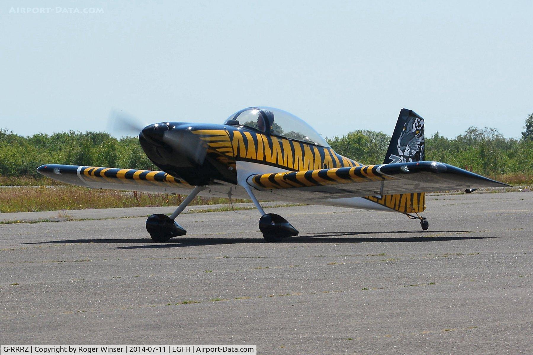 G-RRRZ, 2013 Vans RV-8 C/N PFA 305-15107, Visiting Vans RV-8 in tiger markings.