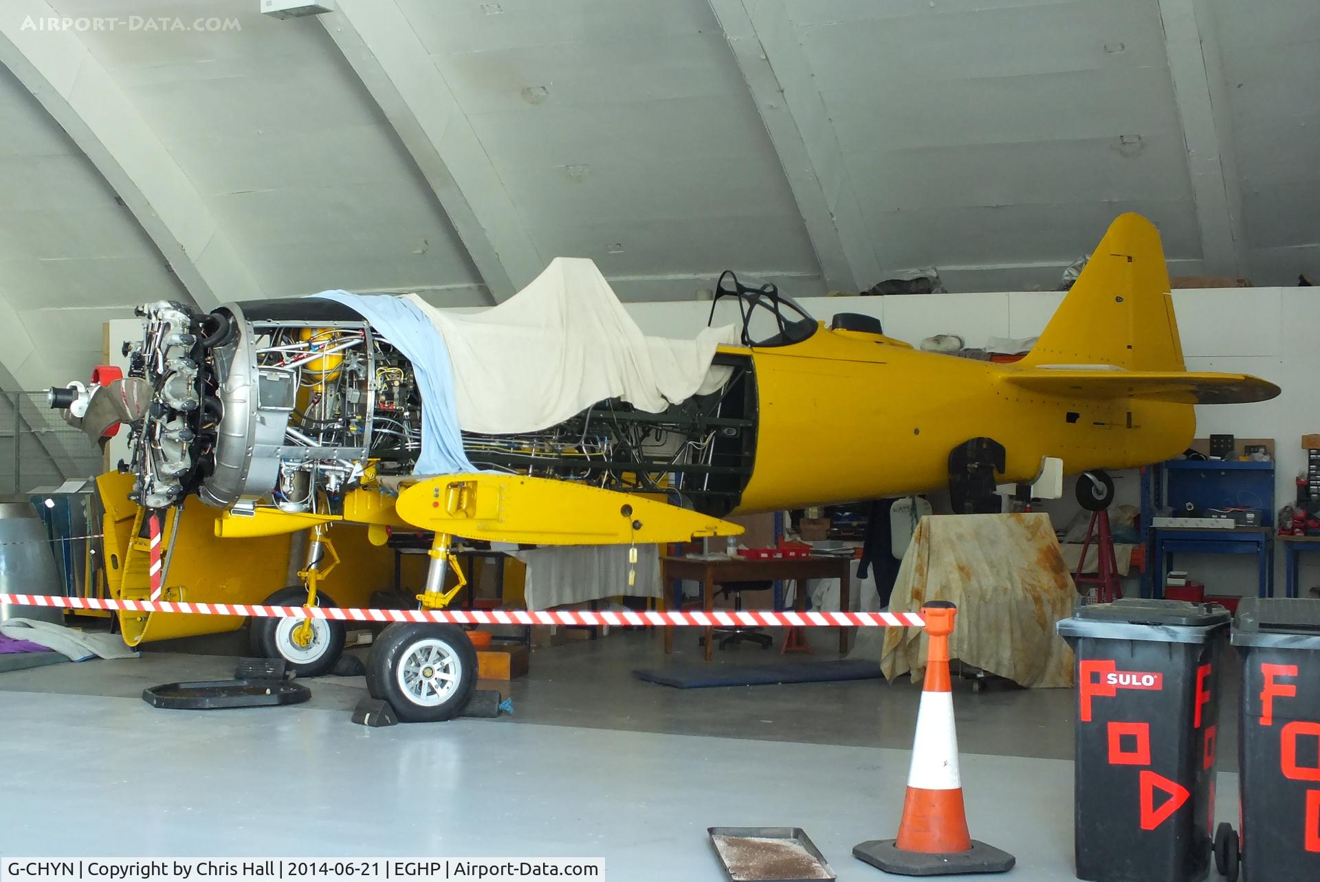 G-CHYN, 1952 Canadian Car & Foundry T-6 Harvard Mk.4M C/N CCF4-531, under restoration at Kemble