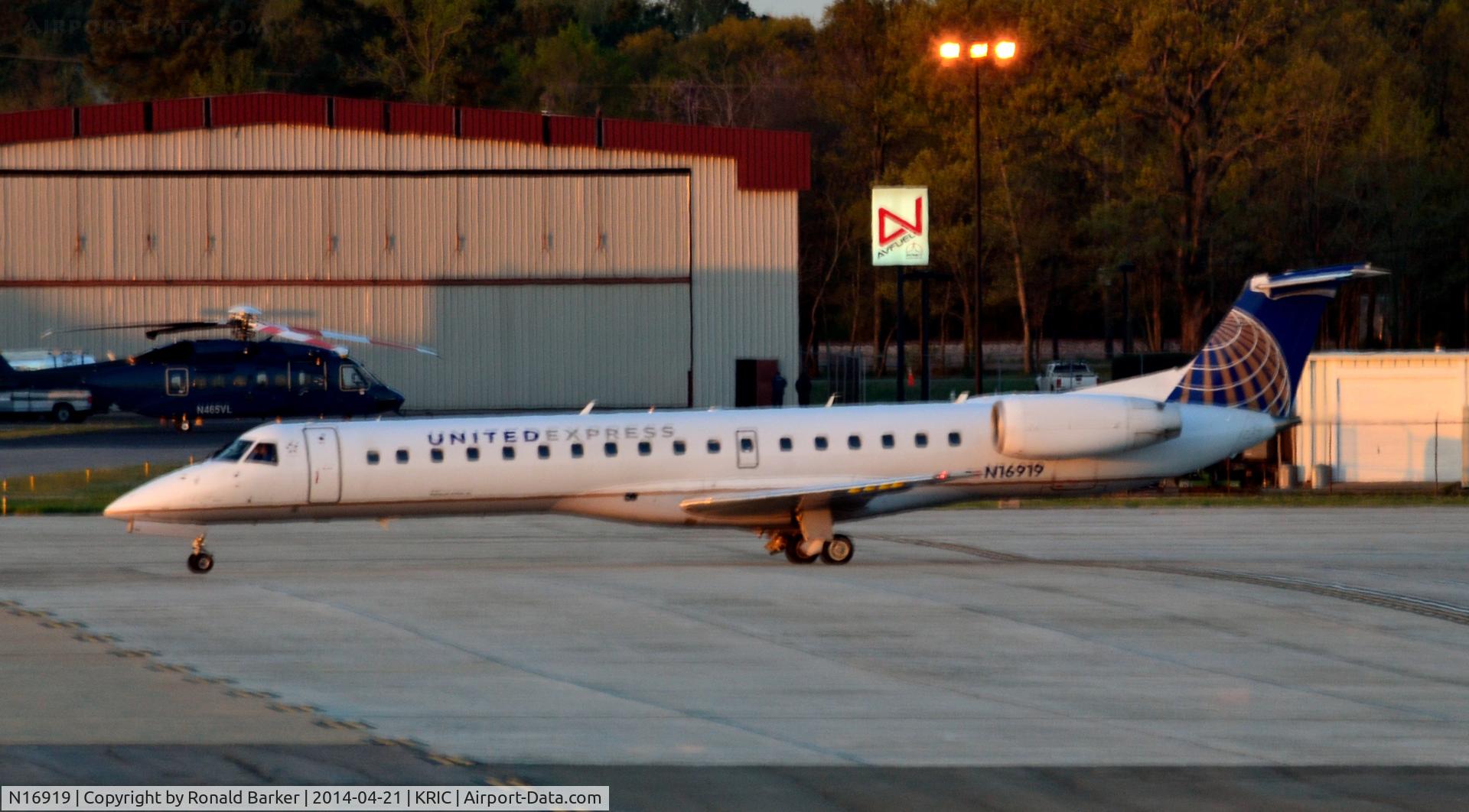 N16919, 2001 Embraer EMB-145LR C/N 145393, Taxi Richmond