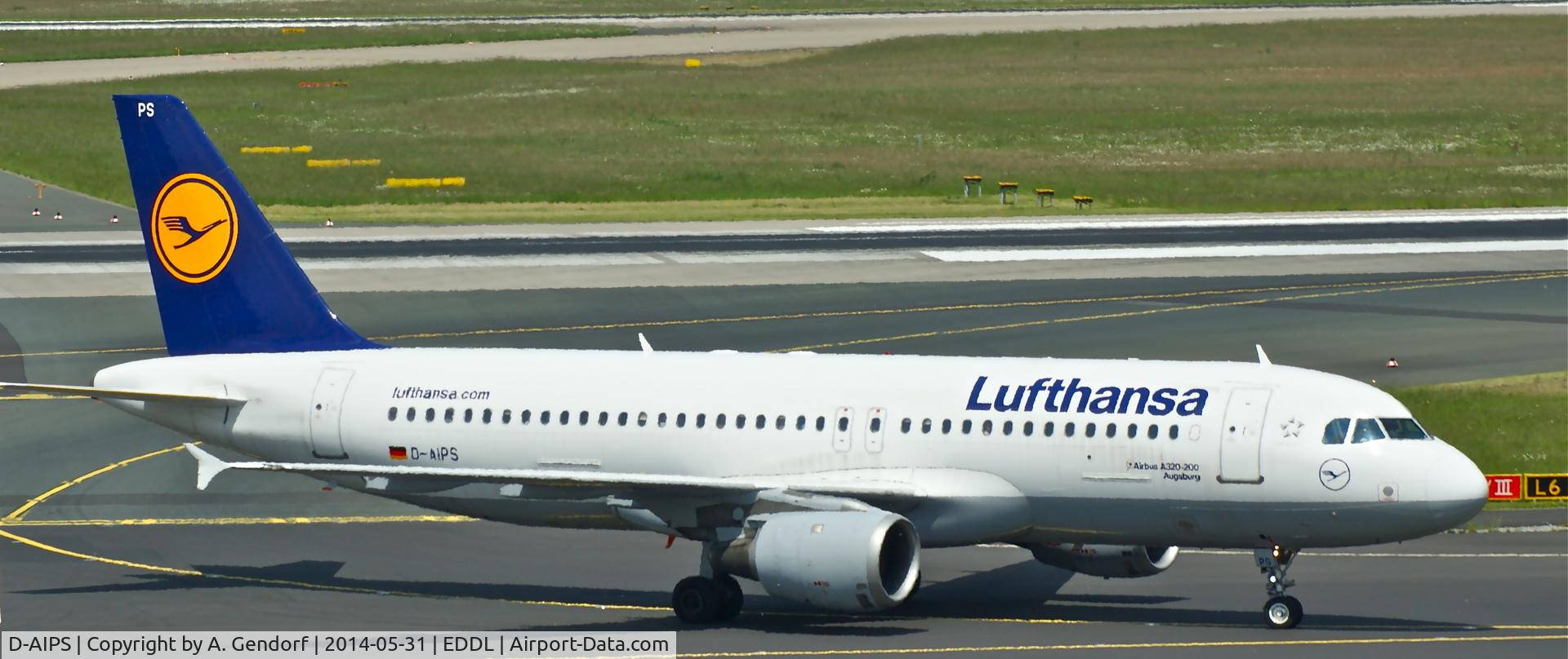 D-AIPS, 1990 Airbus A320-211 C/N 0116, Lufthansa, is here taxiing shortly after arrival at Düsseldorf Int'l(EDDL)