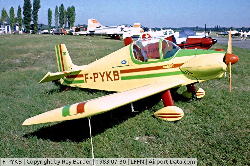 F-PYKB, Brugger MB-2 Colibri C/N 145, Brugger MB.2 Colibri [145] Brienne-Le-Chateau~F 30/07/1983. From a slide.