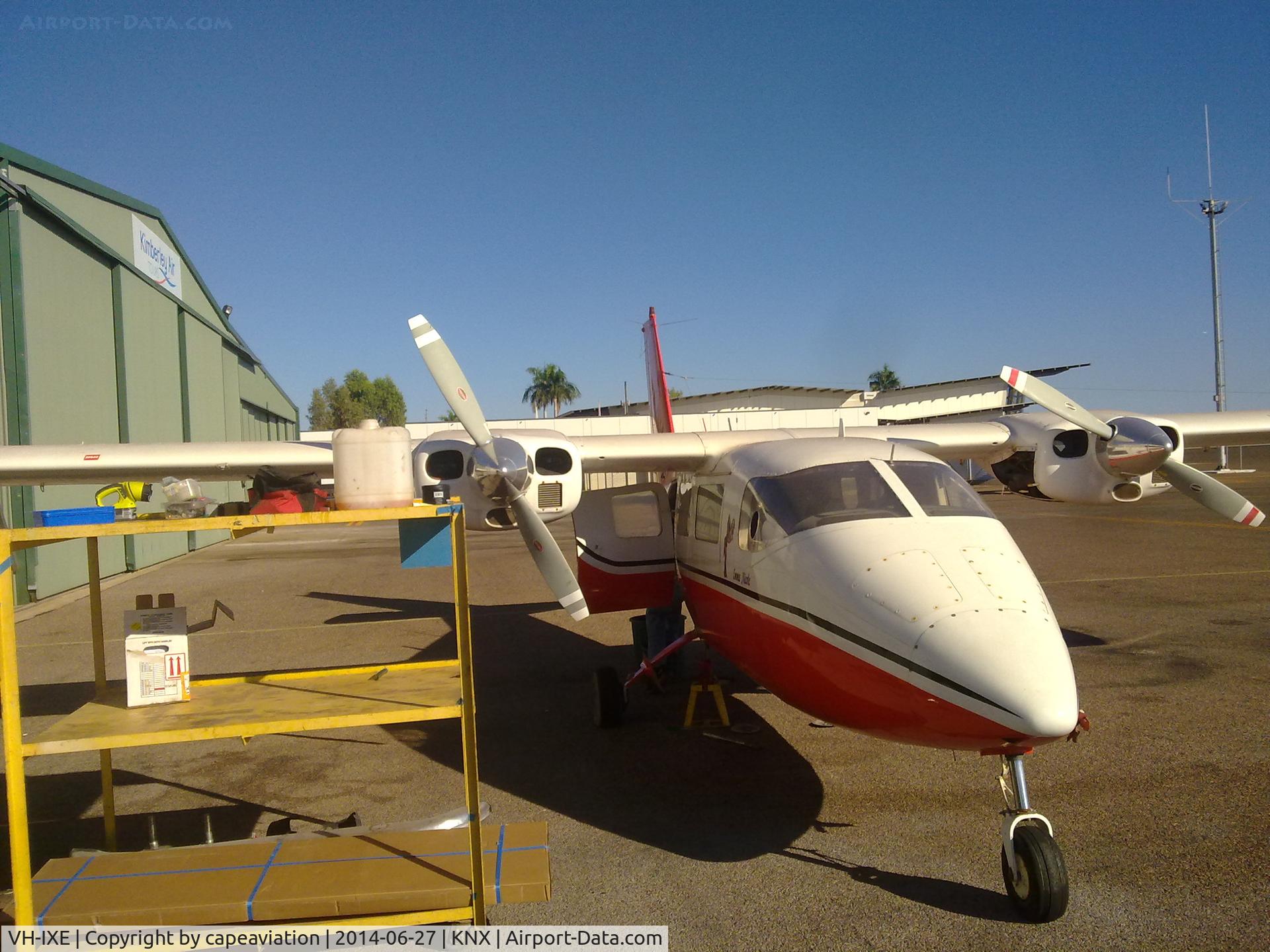 VH-IXE, 1979 Partenavia P-68B C/N 178, Doing work on VH-IXE in Kununurra  27 June 2014 for the purpose of a Special Flight Permit to Fly it to Jandakot (YPJT). MR expired in Jan 2012 not flown since 12 July 2011. Checked out really well after 5 days work doing outstanding ADs and engine checks