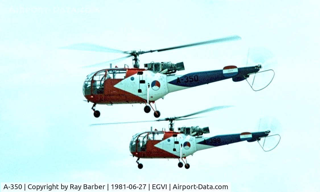 A-350, Sud SE-3160 Alouette III C/N 1350, Sud Aviation SE.3160 Alouette III [1350] (Netherlands Air Force) RAF Greenham Common~G 27/06/1981. From a slide.