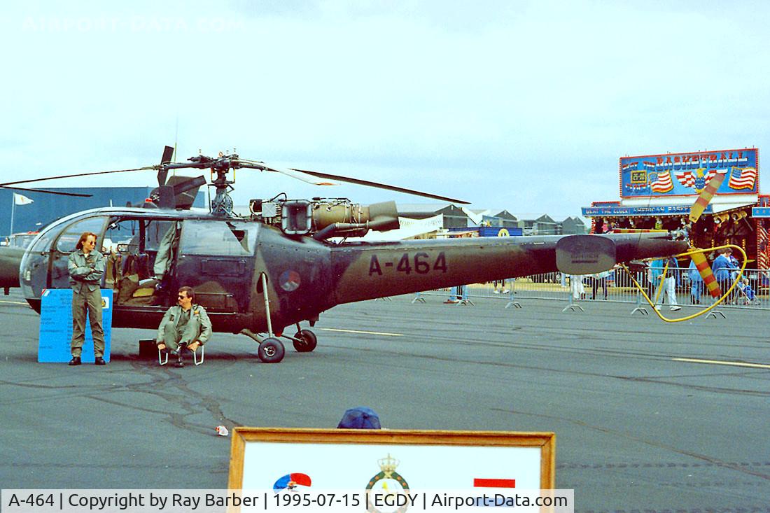 A-464, Sud SE-3160 Alouette III C/N 1464, Sud Aviation SE.3160 Alouette III [1464] (Netherlands Air Force) RNAS Yeovilton~G 15/07/1995