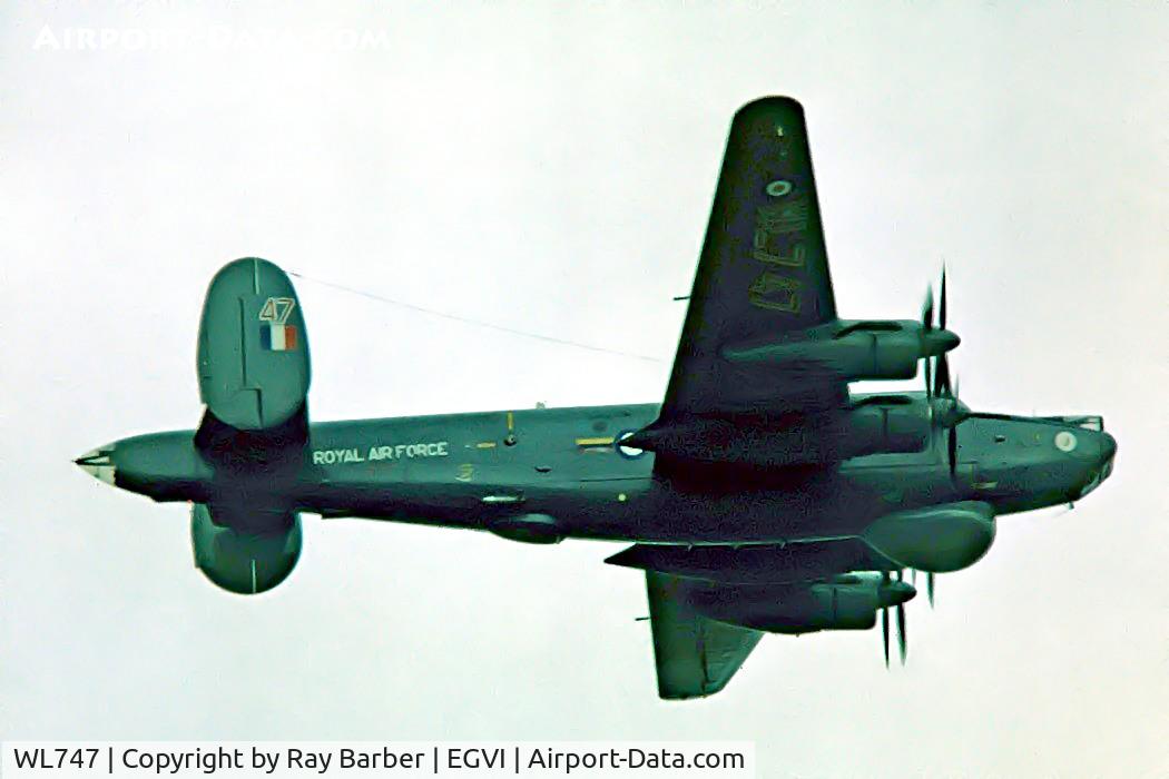WL747, Avro 716 Shackleton AEW.2 C/N R3/696/239005, Avro 696 Shackleton AEW.2 [Unknown] (Royal Air Force) RAF Greenham Common~G 01/08/1976. From a slide.