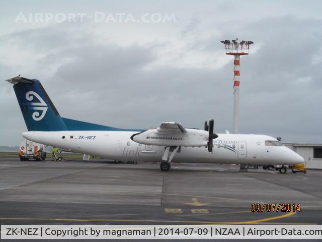 ZK-NEZ, 2007 De Havilland Canada DHC-8-311 Dash 8 C/N 654, on domestic apron - view from short term car park