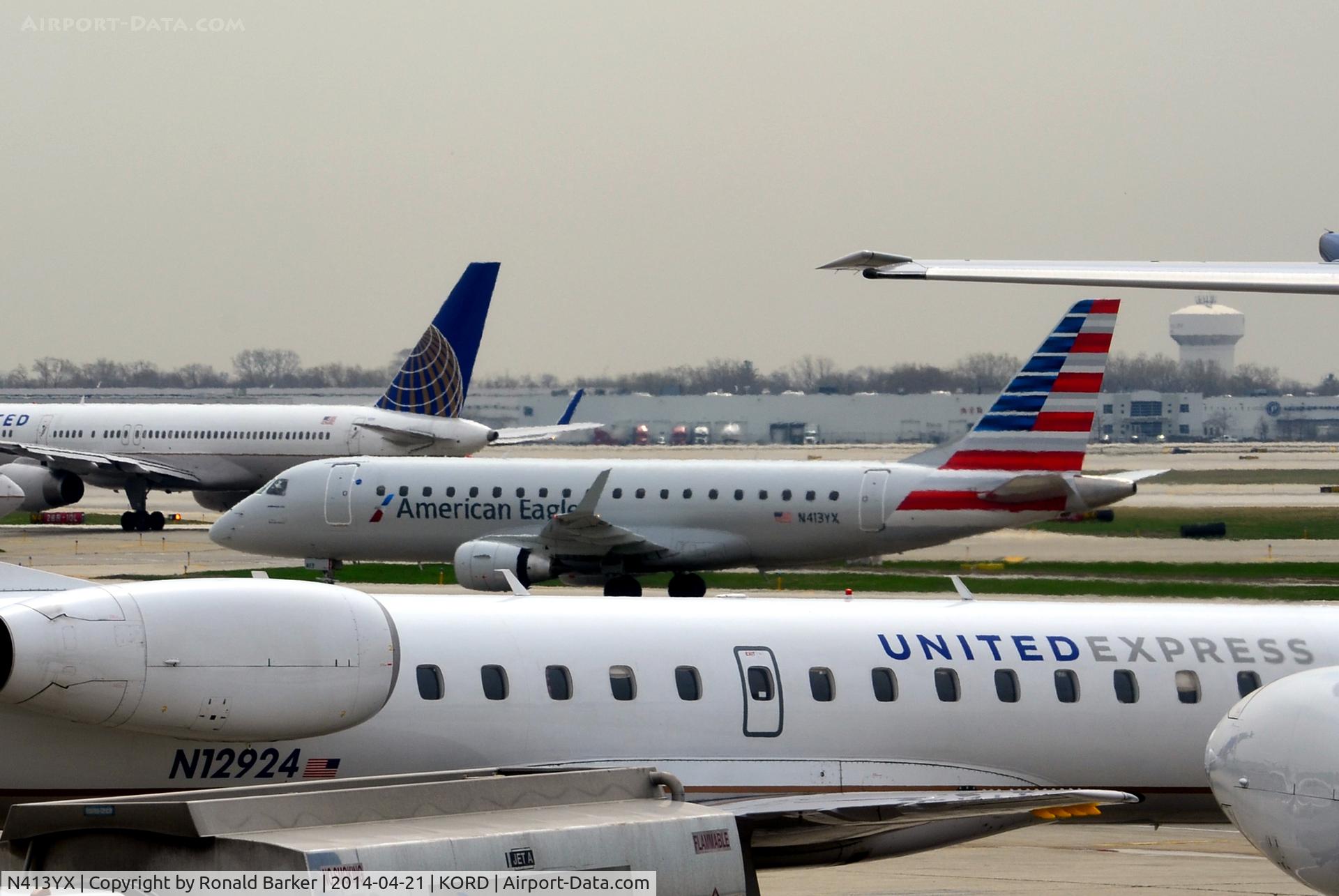N413YX, 2013 Embraer 175LR (ERJ-170-200LR) C/N 17000376, Taxi O'Hare