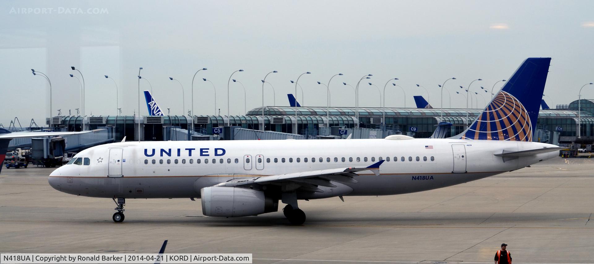 N418UA, 1994 Airbus A320-232 C/N 485, Taxi O'Hare