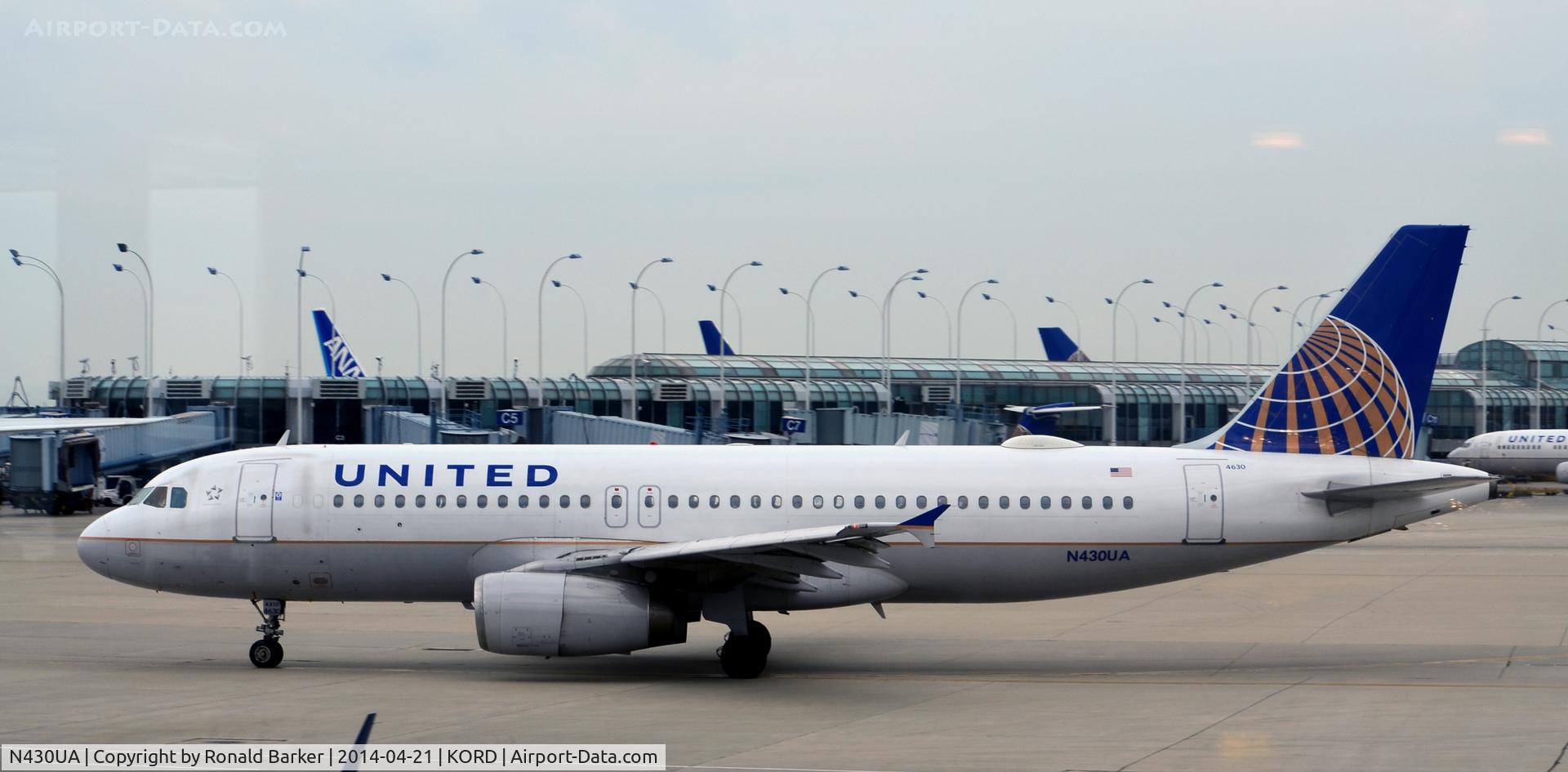 N430UA, 1996 Airbus A320-232 C/N 568, Taxi O'Hare