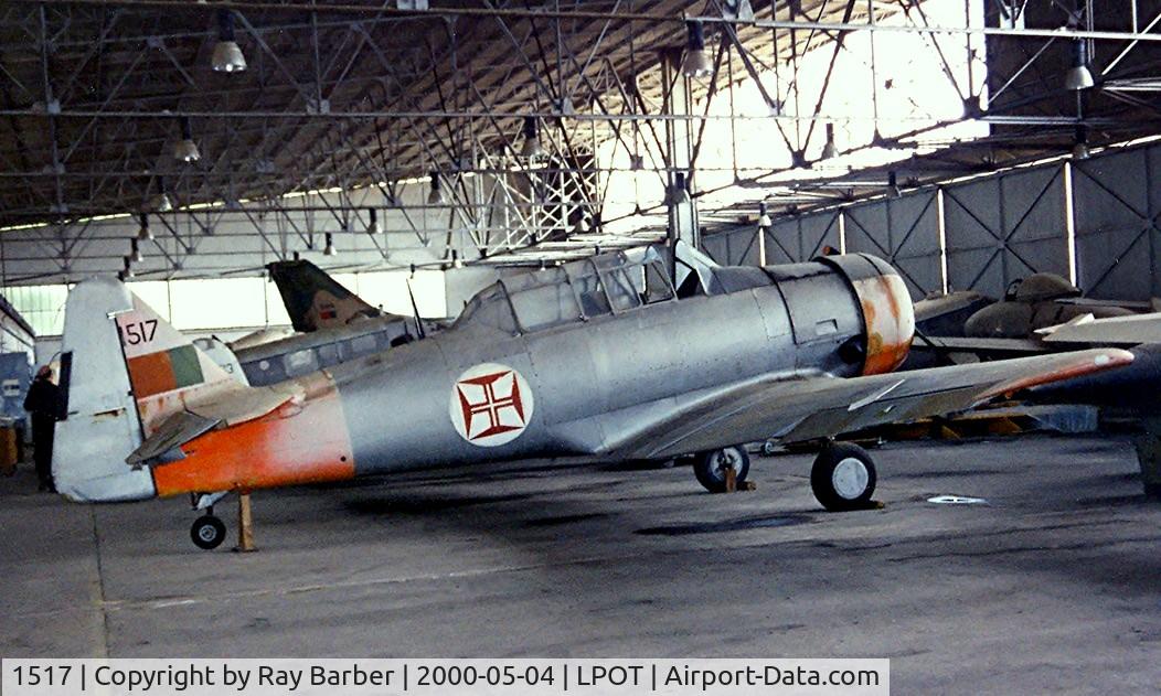 1517, North American AT-16 Harvard III C/N 88-14544 (41-33846), 1517   North American AT-6D Harvard III [88-14544] (Portuguese Air Force) Ota~CS 04/05/2000. Seen stored here now preserved at Museu de Or Sintra Air Base Portugal.