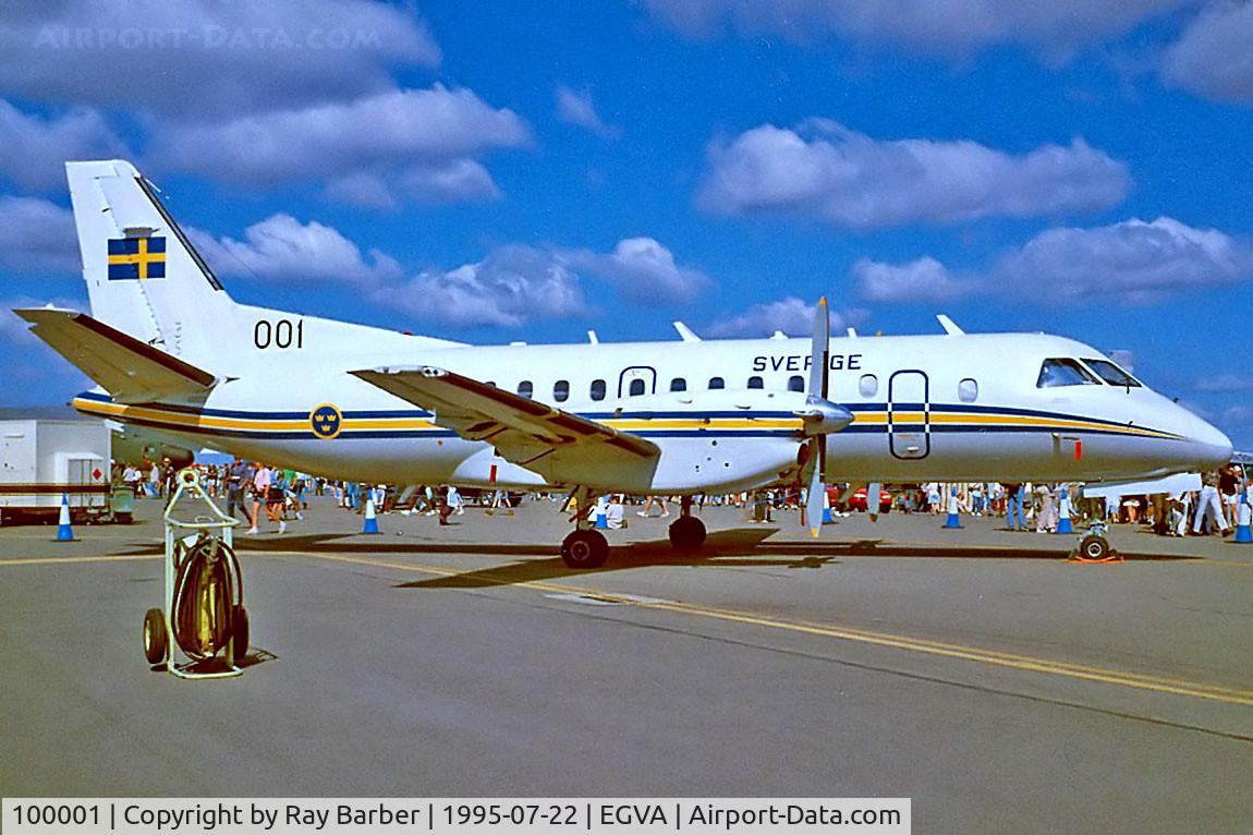100001, 1989 Saab Tp100 (340B) C/N 340B-170, SAAB-Scania SF.340 OS100B [170] (Swedish Air Force) RAF Fairford~G 22/07/1995