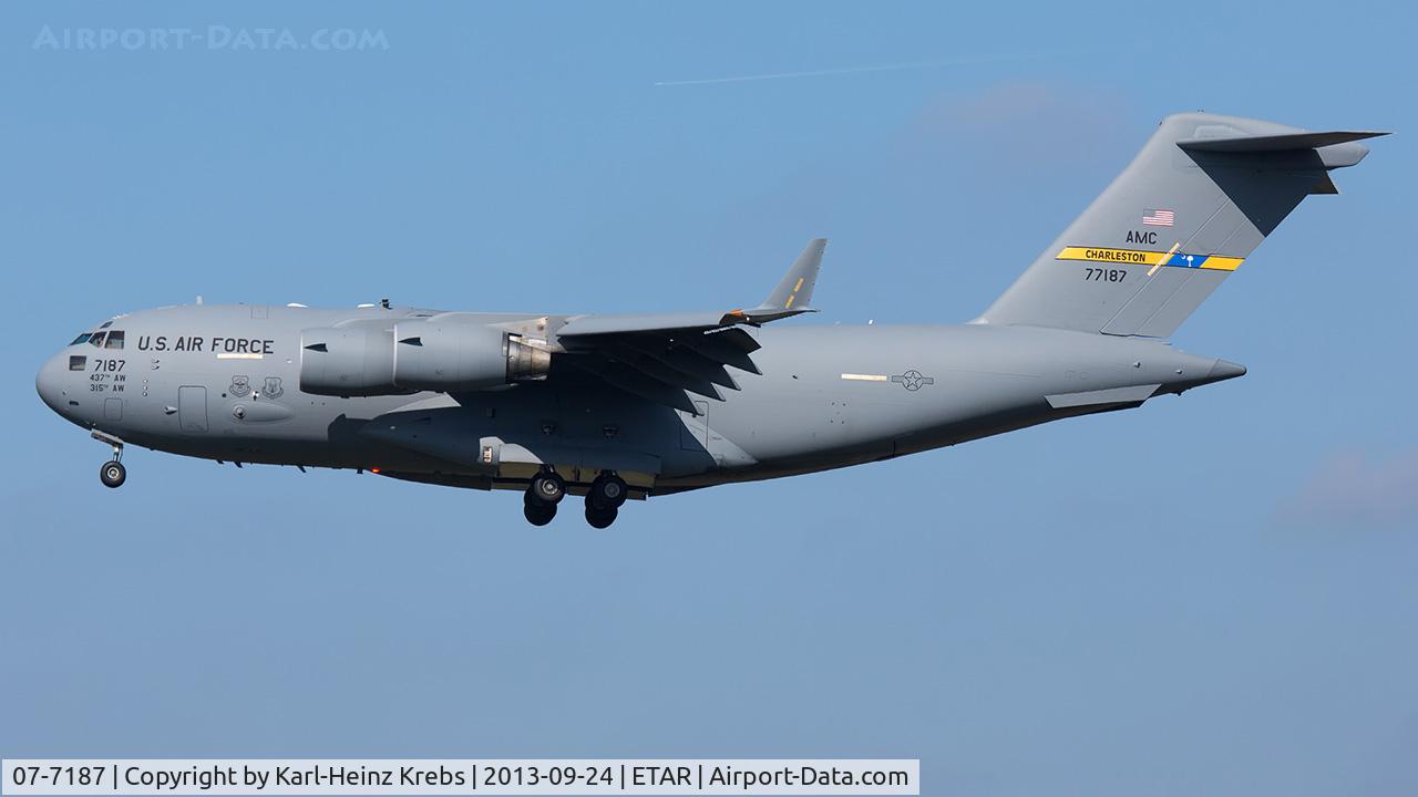 07-7187, 2007 Boeing C-17A Globemaster III C/N P-187, US Air Force