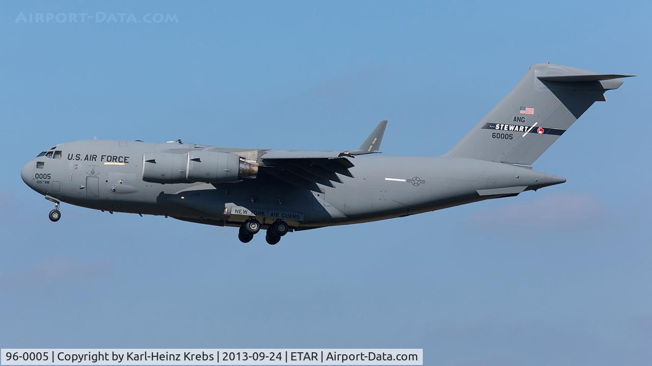 96-0005, 1996 McDonnell Douglas C-17A Globemaster III C/N P-37, US Air Force