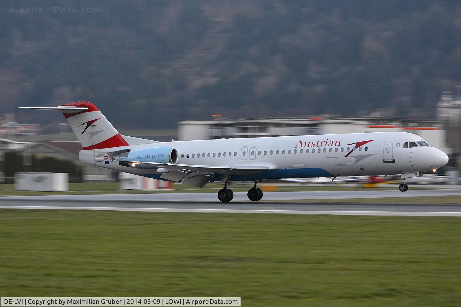OE-LVI, 1993 Fokker 100 (F-28-0100) C/N 11468, Austrian (Tyrolean)