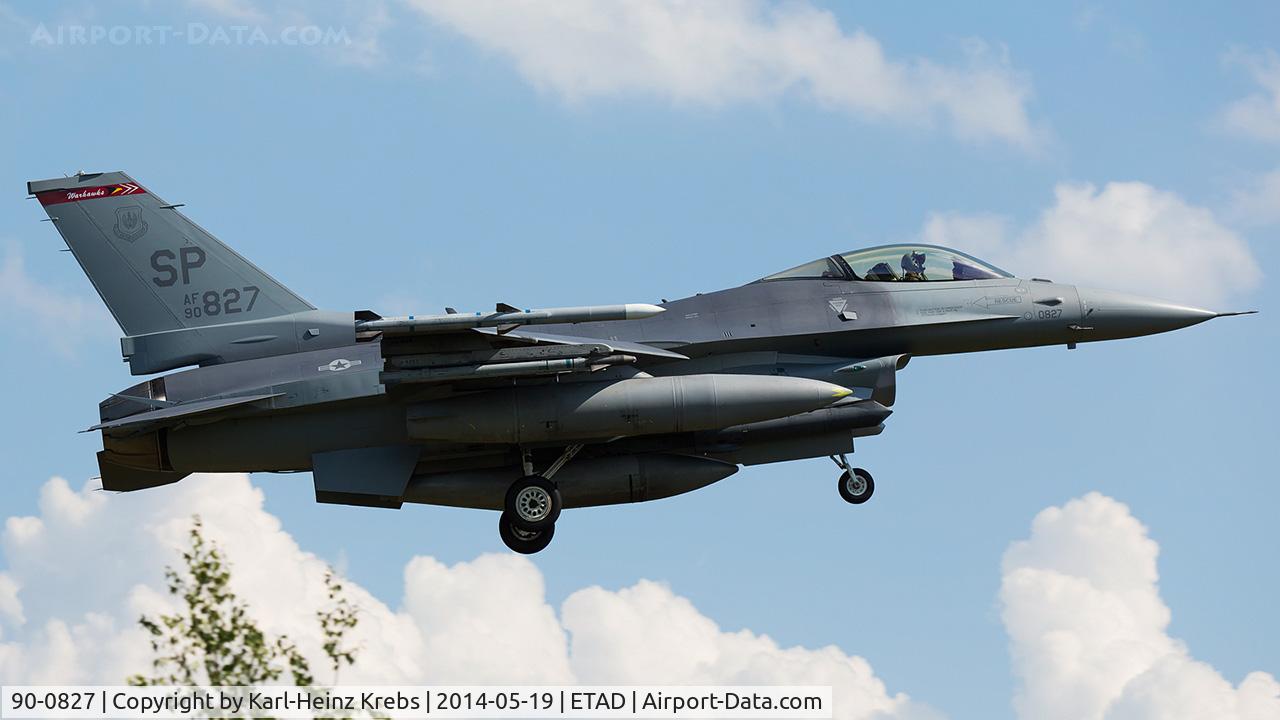 90-0827, 1990 General Dynamics F-16CM Fighting Falcon C/N CC-27, US Air Force