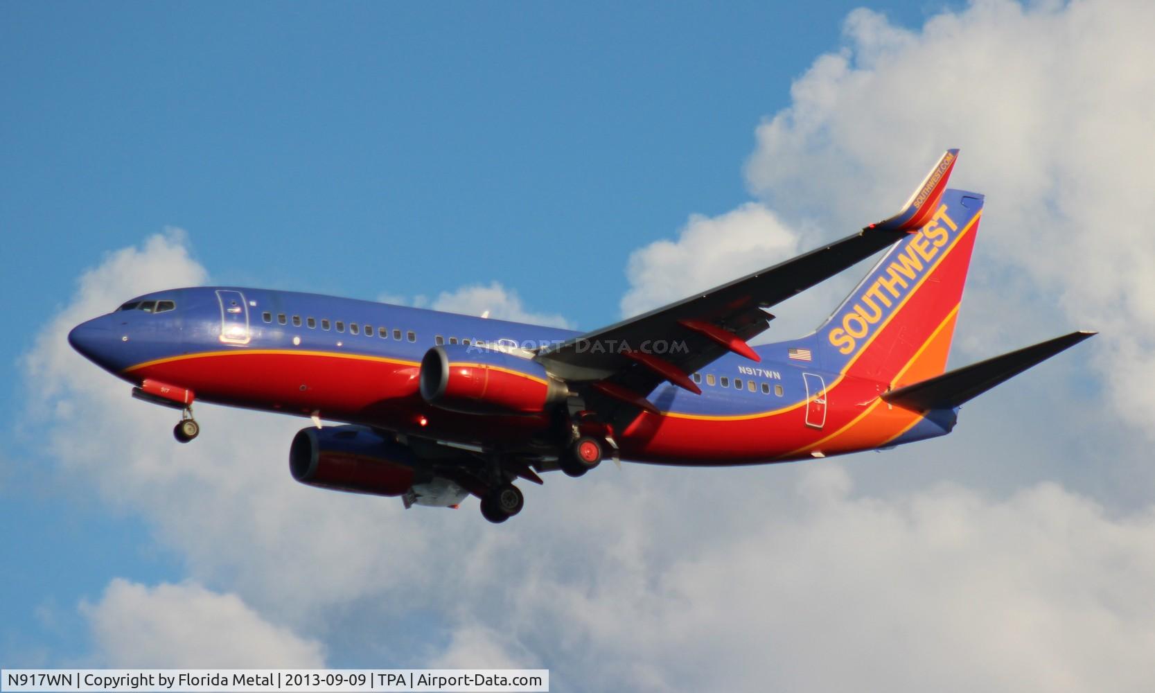 N917WN, 2008 Boeing 737-7H4 C/N 36624, Southwest 737-700
