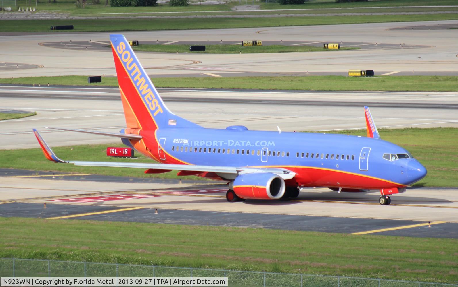 N923WN, 2008 Boeing 737-7H4 C/N 36627, Southwest 737-700