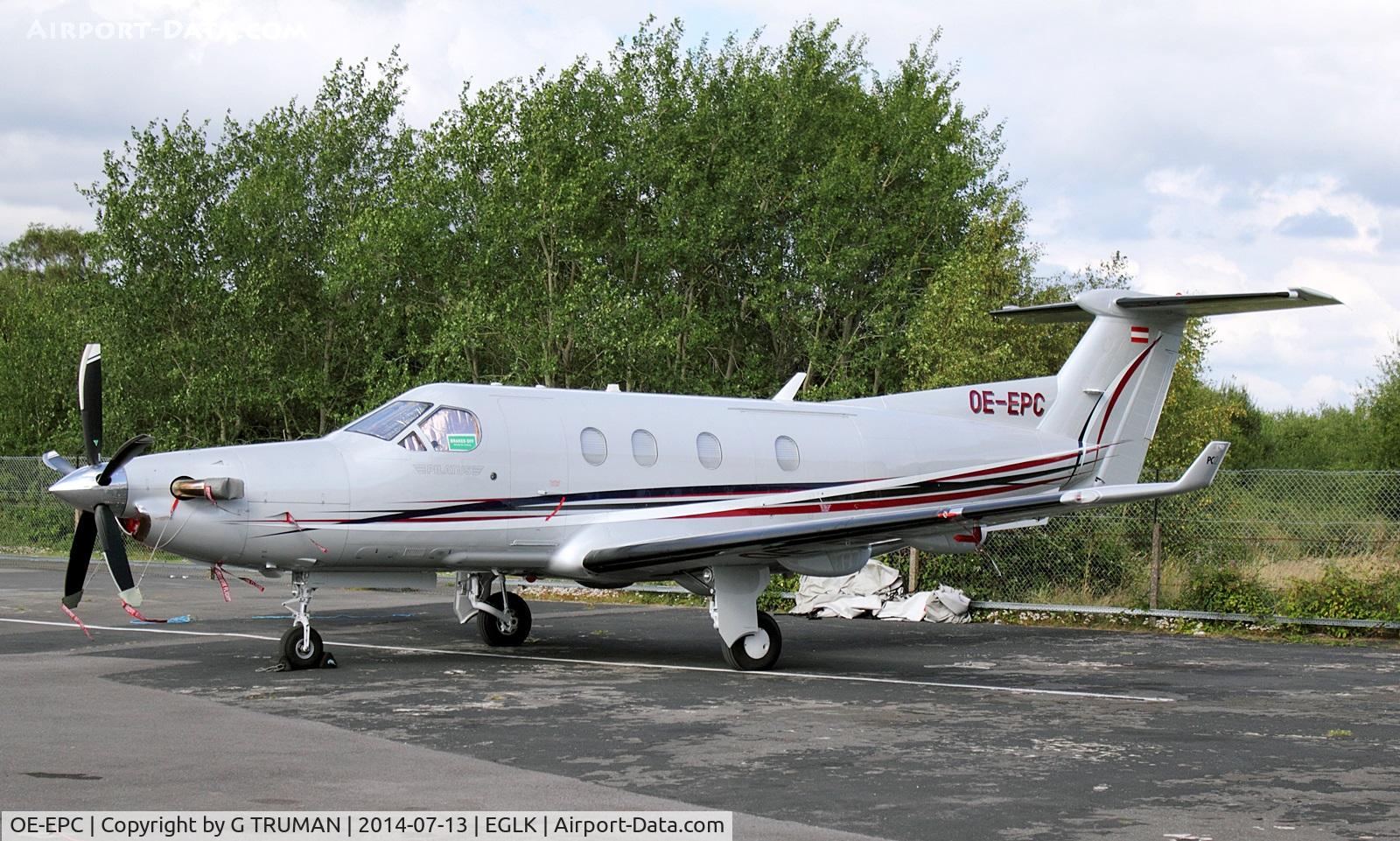 OE-EPC, 2004 Pilatus PC-12/45 C/N 536, Parked at Blackbushe again for this year's Farnborough Air Show