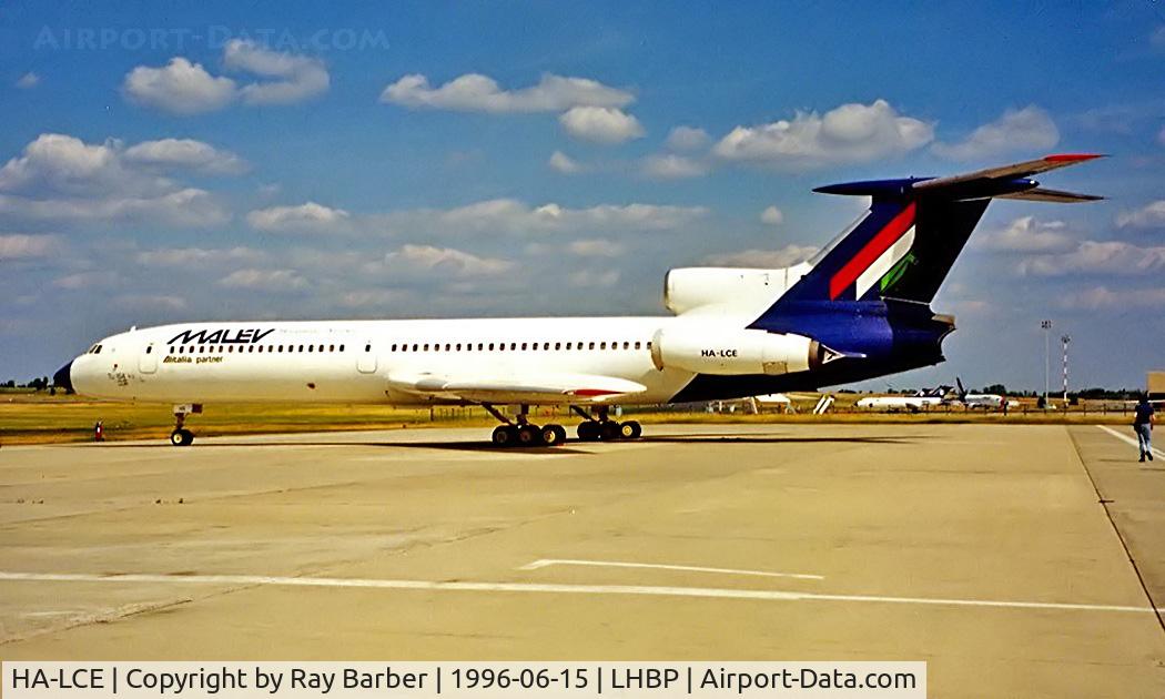 HA-LCE, 1973 Tupolev Tu-154B-2 C/N 73A047, Tupolev Tu-154B-2 [73A-047] (Malev-Hungarian Airlines) Budapest-Ferihegy~HA 15/06/1996