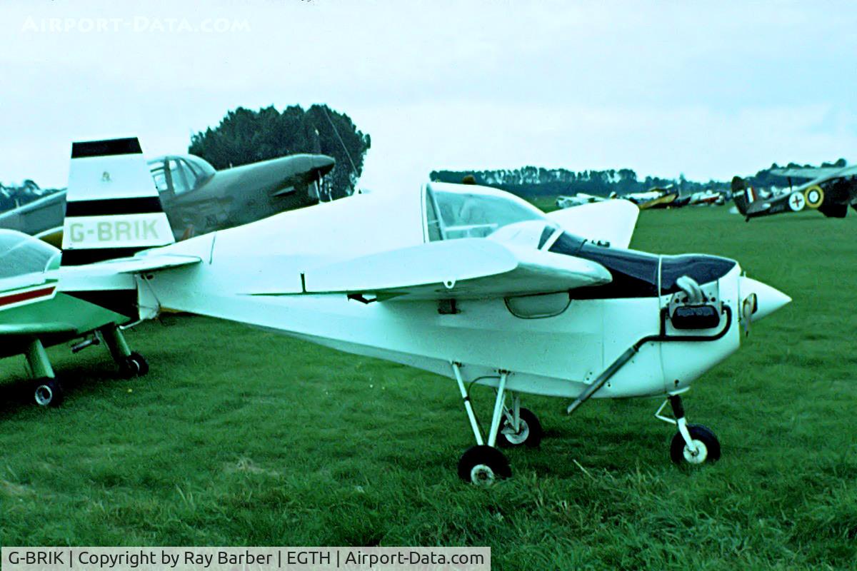 G-BRIK, 1977 Tipsy T-66 Nipper 3 C/N PFA 025-10174, Tipsy T.66 Nipper IIIB [PFA 025-10174] Old Warden~G 11/07/1982