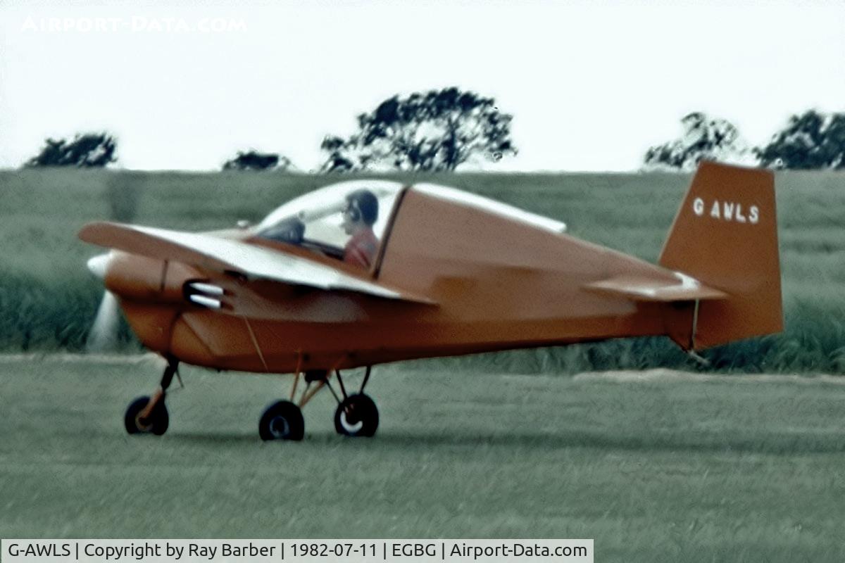 G-AWLS, 1968 Slingsby T.66 Nipper 3 C/N S126, G-AWLS   Tipsy T.66 Nipper IIIA [S126] Leicester~G 11/07/1982. From a slide.