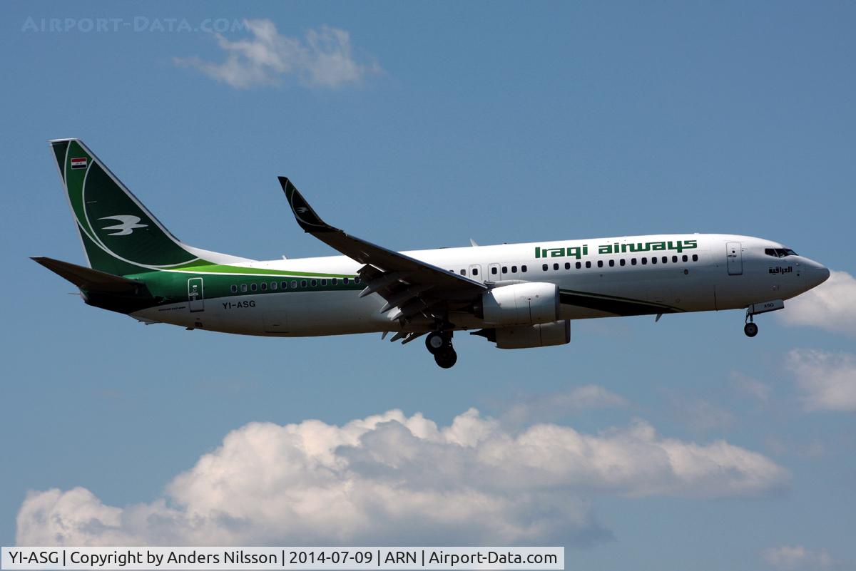 YI-ASG, 2014 Boeing 737-81Z C/N 40089, On short final 01L.